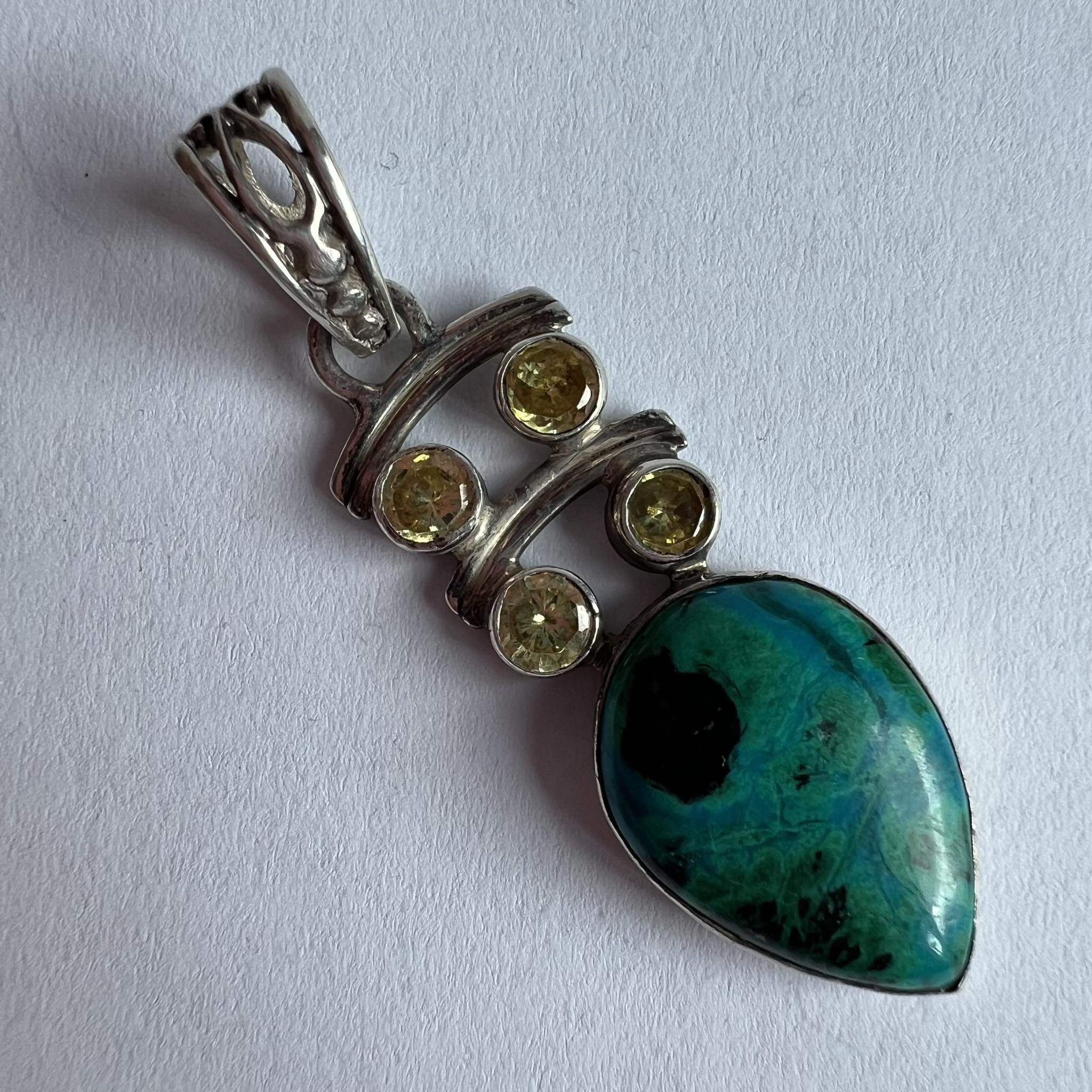 Vintage Vintage Sterling Silver 925 Women's Pendant Turquoise Marked Size ONE SIZE - 5 Thumbnail