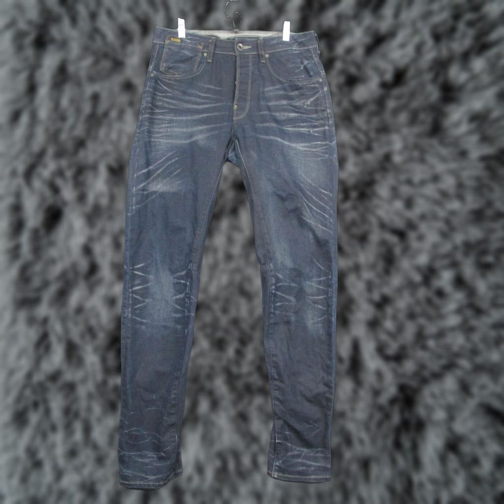 Vintage VINTAGE not applicable; generate title: G-Star RAW Jeans Mens 33x36 Denim Button Fly Tapered Blue Size US 33 - 1 Thumbnail