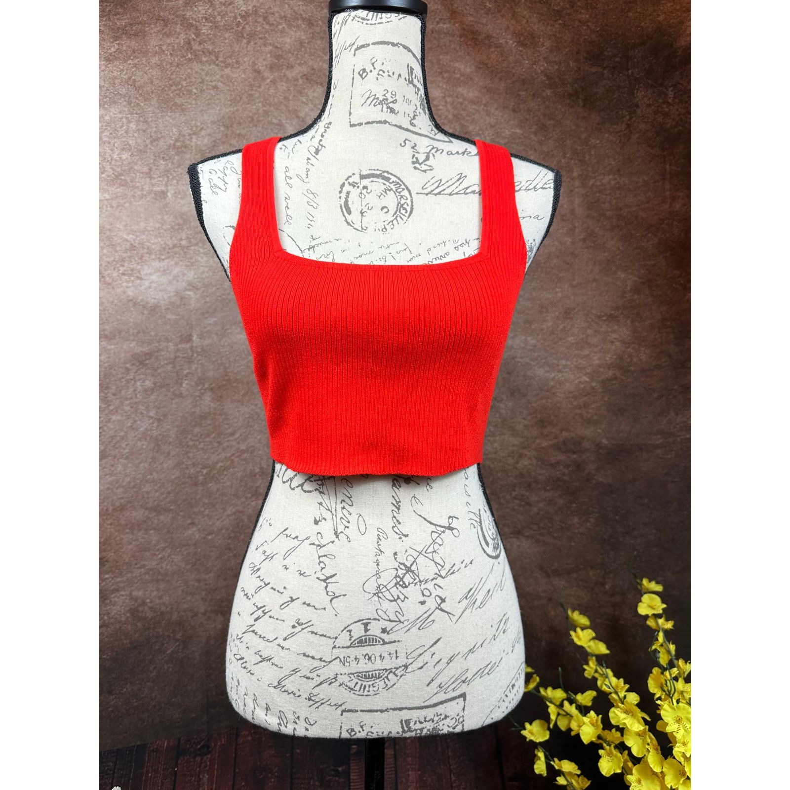 Other Lita by Ciara True Rib Crop Top - Fiery Red - size M Size M / US 6-8 / IT 42-44 - 7 Thumbnail