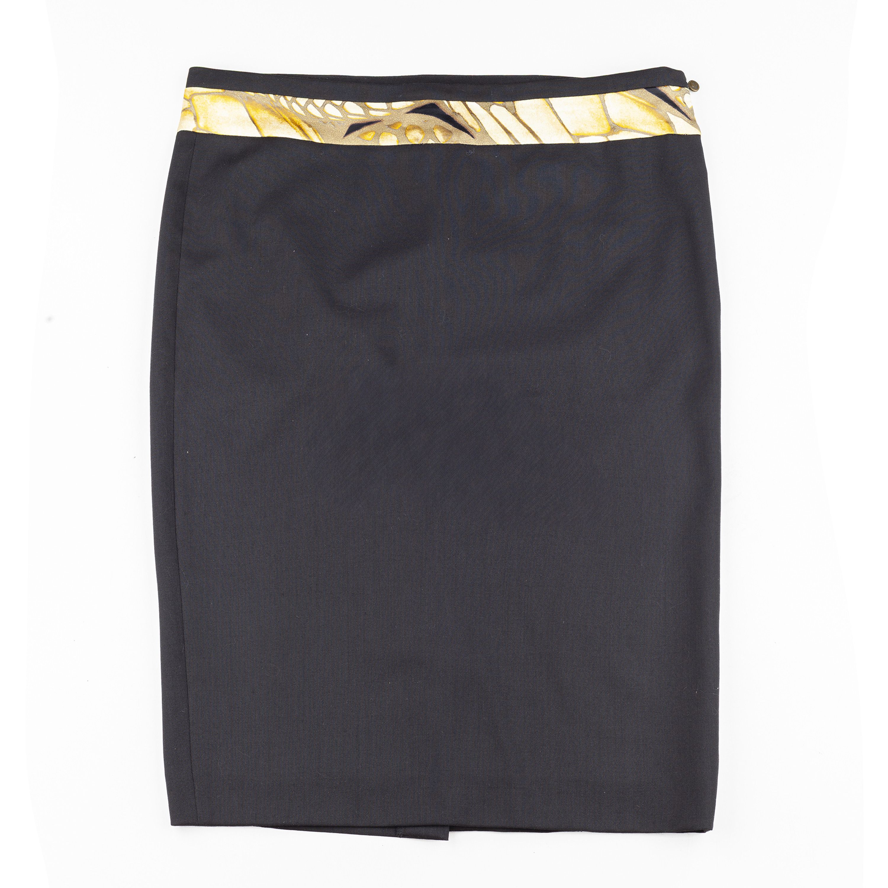 Just Cavalli Just Cavalli Vintage Yellow Feathers Pencil Skirt (M) Size 27" / US 4 / IT 40 - 1 Thumbnail