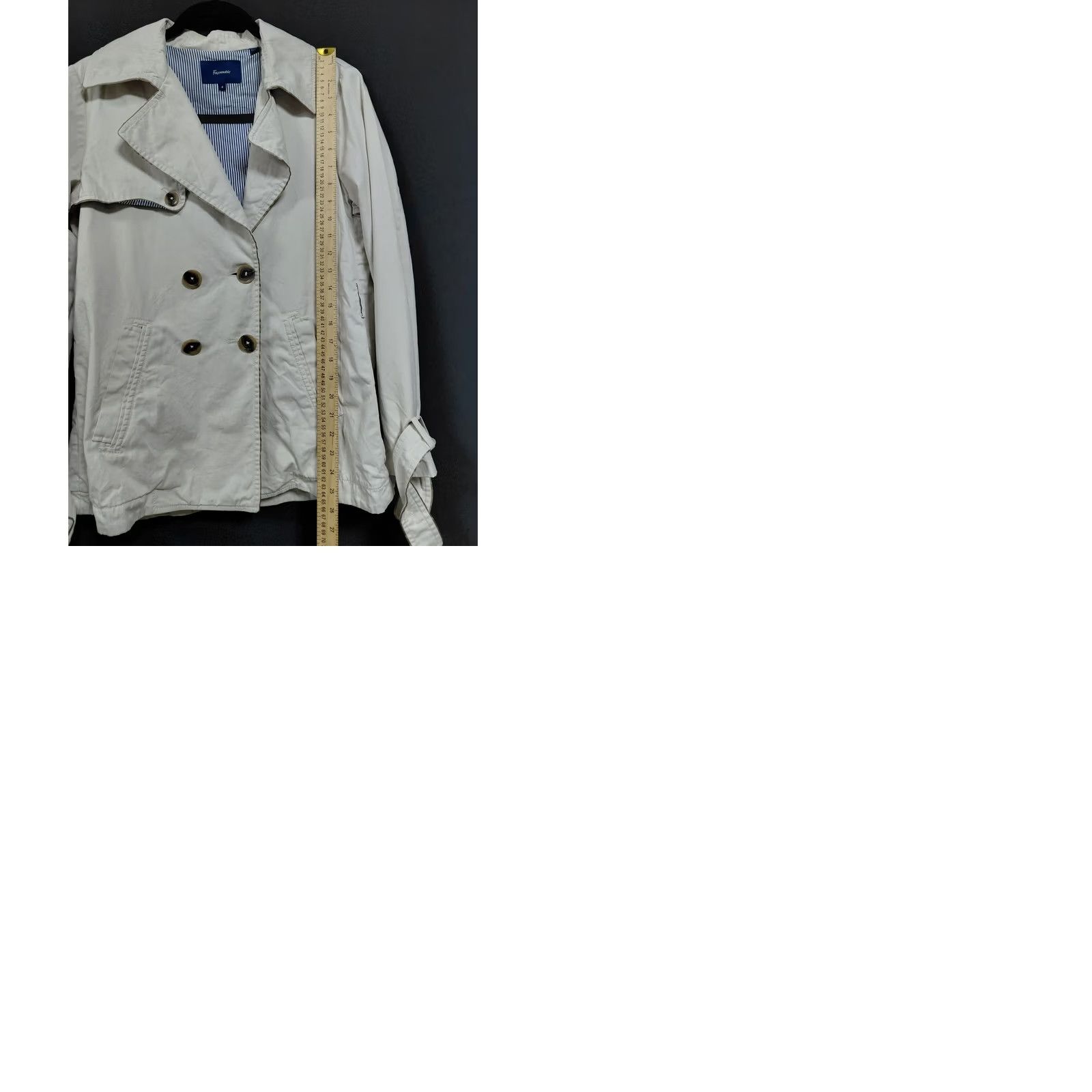 Faconnable Façonnable Romania Beige Double Breasted Trench Coat Solid Women S Coat Size S / US 4 / IT 40 - 9 Thumbnail
