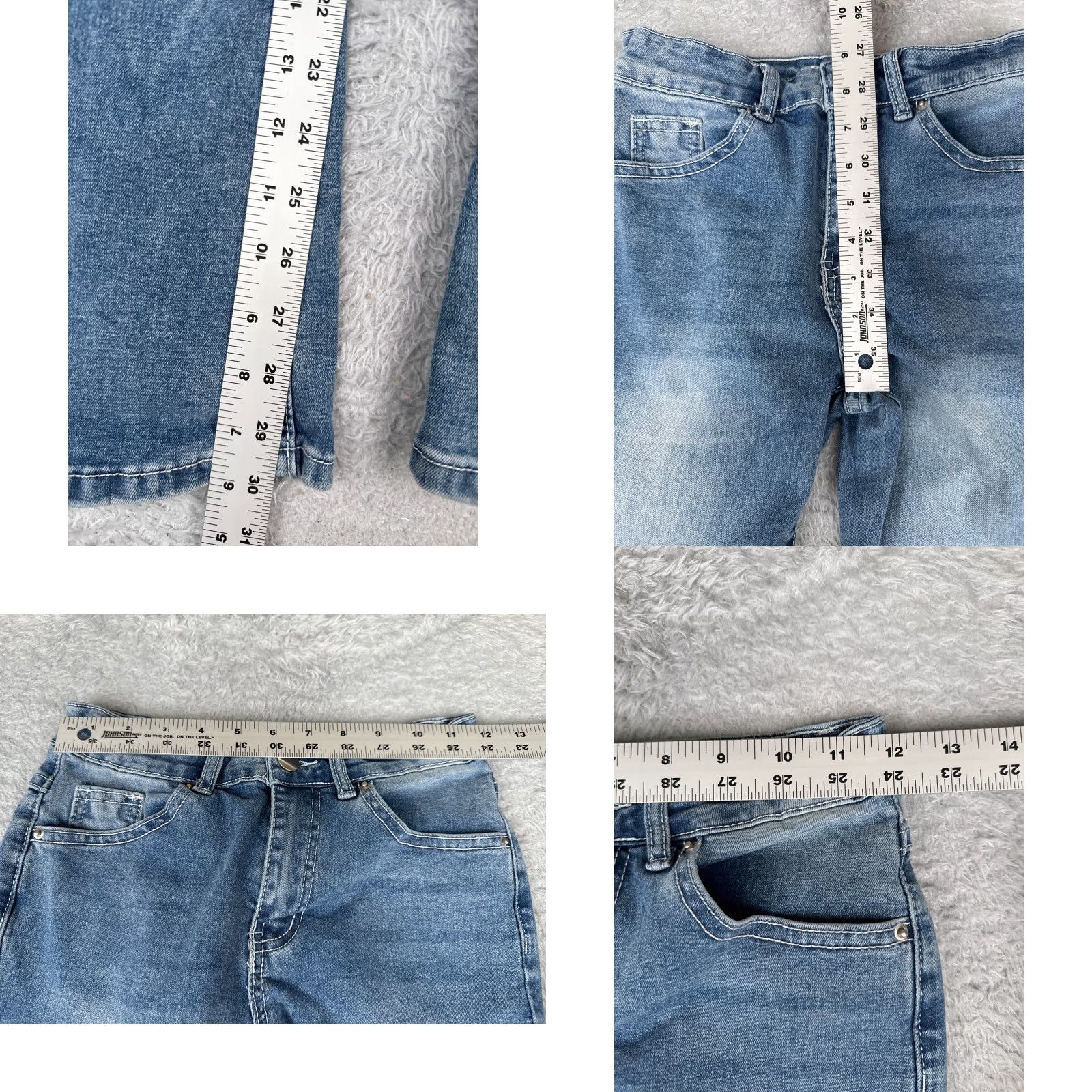 Shein Shein Jeans Women's Blue Denim Flare Mid Rise 23x30 5-Pocket Embroidered Cotton Blend Zip Zipper Blanket: N/A Size 26" / US 2 / IT 38 - 8 Thumbnail
