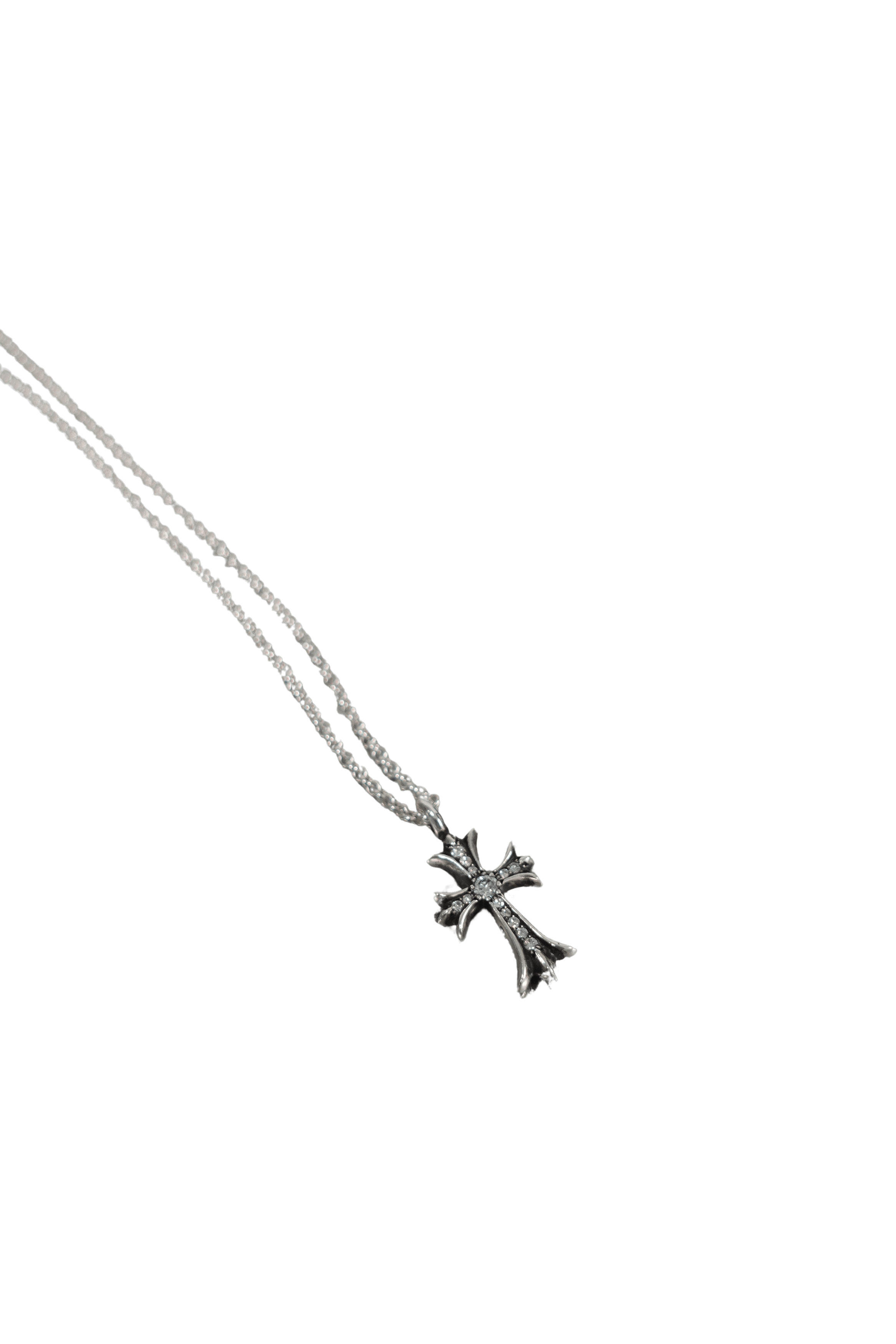 Chrome Hearts CHROME HEARTS SILVER TINY CROSS PAVE DIAMOND PENDANT CHARM Size ONE SIZE - 1 Thumbnail