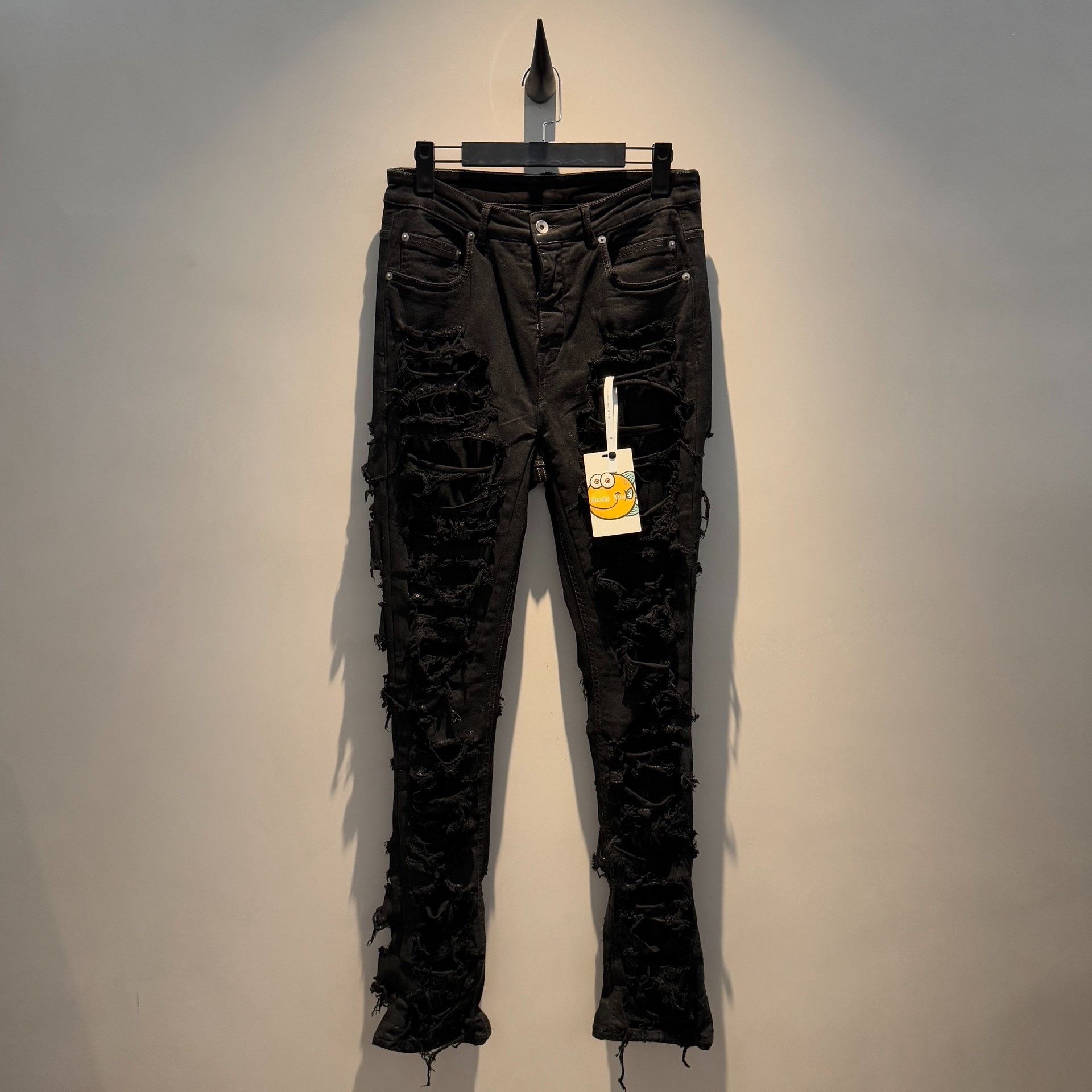 rick owens Ripped trousers with erosive wax finish pants 25