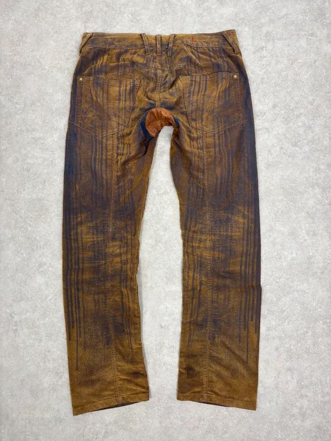 Marithe + Francois Girbaud FW2003 Marithé + François Girbaud Brown & Navy Velvet Pants Size US 32 / EU 48 - 6 Thumbnail