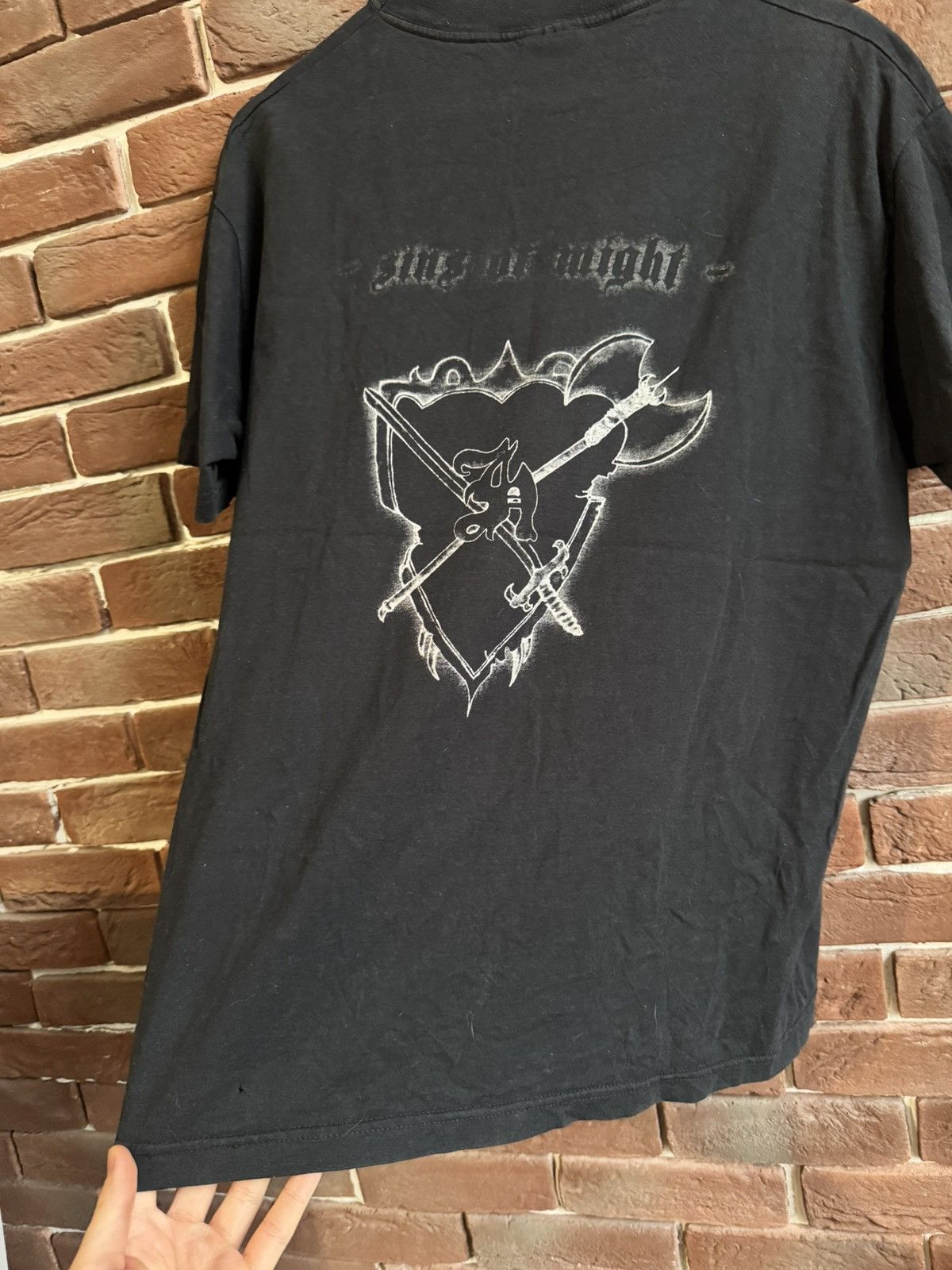 Band Tees Rare 00s Hellsaw Sins Of Might Vintage Band Black Metal Tee Size US L / EU 52-54 / 3 - 8 Thumbnail