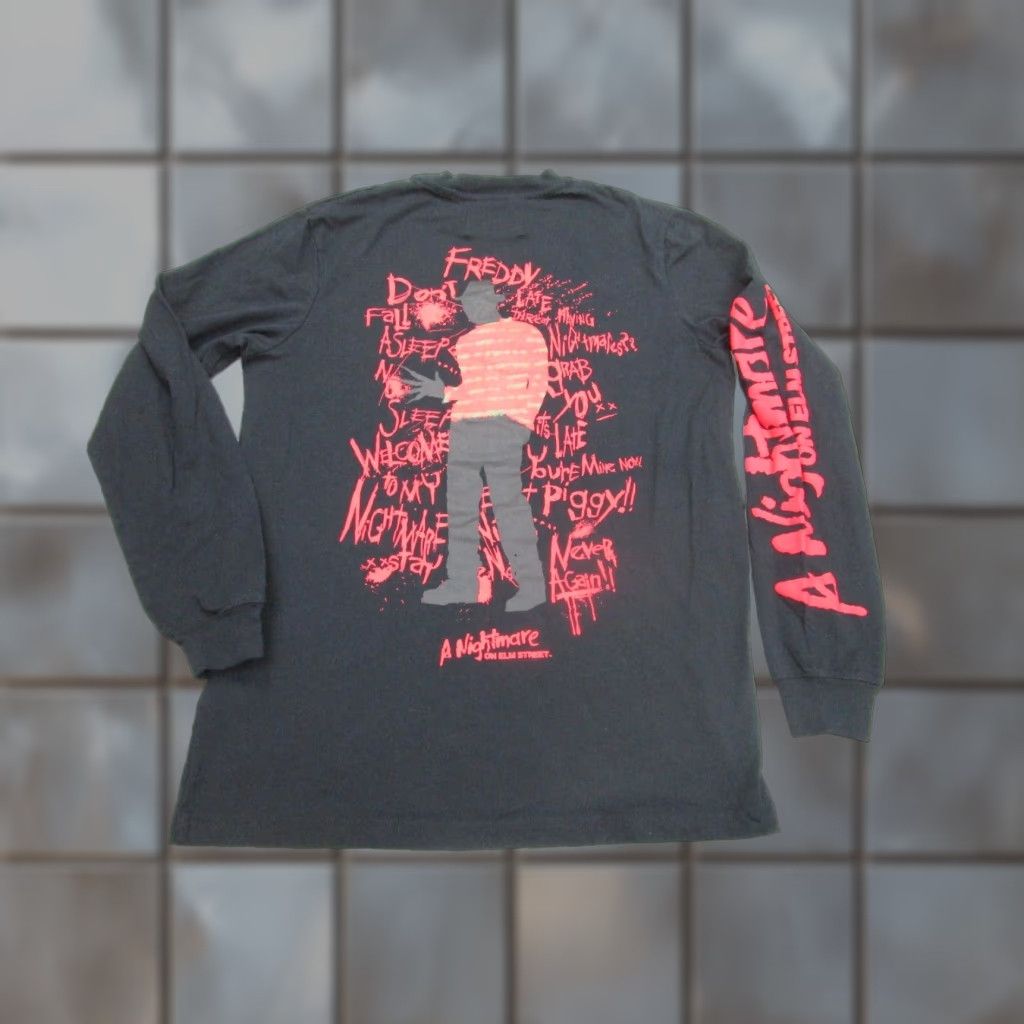 Vintage Shoe Palace Freddy Krueger Long Sleeve T-Shirt Mens Small Black Nightmare on Elm Street Horror Size US S / EU 44-46 / 1 - 1 Thumbnail