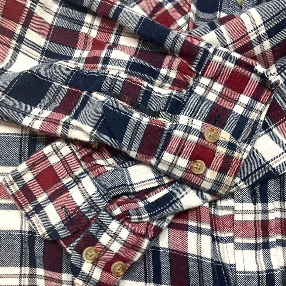 Vintage Williams Bay Flannel Shirt White Red Plaid Long Sleeve Heavyweight Size LT TALL Size US L / EU 52-54 / 3 - 6 Thumbnail
