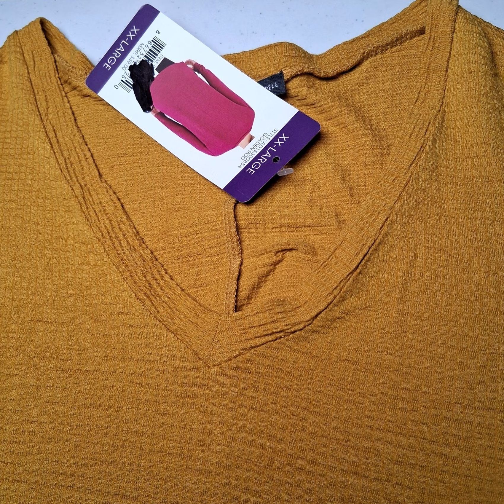 Adrianna Papell VINTAGE Adiranna Papell Tunic Shirt Women Plus Size 2XL Goldenrod Long Sleeve Stretch Size XXL / US 16-18 / IT 52-54 - 7 Thumbnail