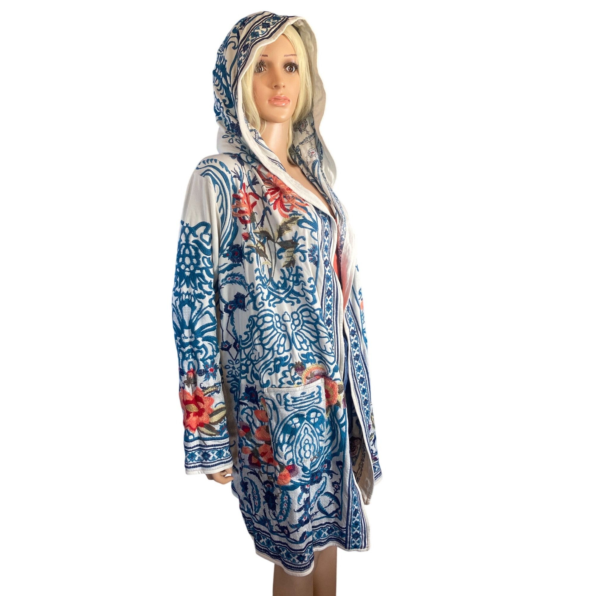 Johnny Was NWT Johnny Was Hooded Duster Embroidered Open Cardigan Small Size S / US 4 / IT 40 - 6 Thumbnail