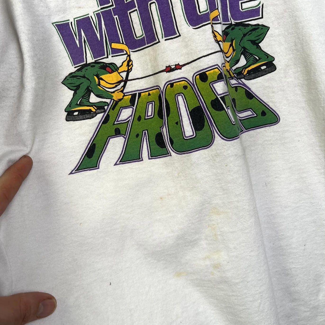 Vintage VINTAGE American Vintage T-Shirt Mens XL White I Spent the Night with the Frogs 80s 90s Size US XL / EU 56 / 4 - 4 Thumbnail