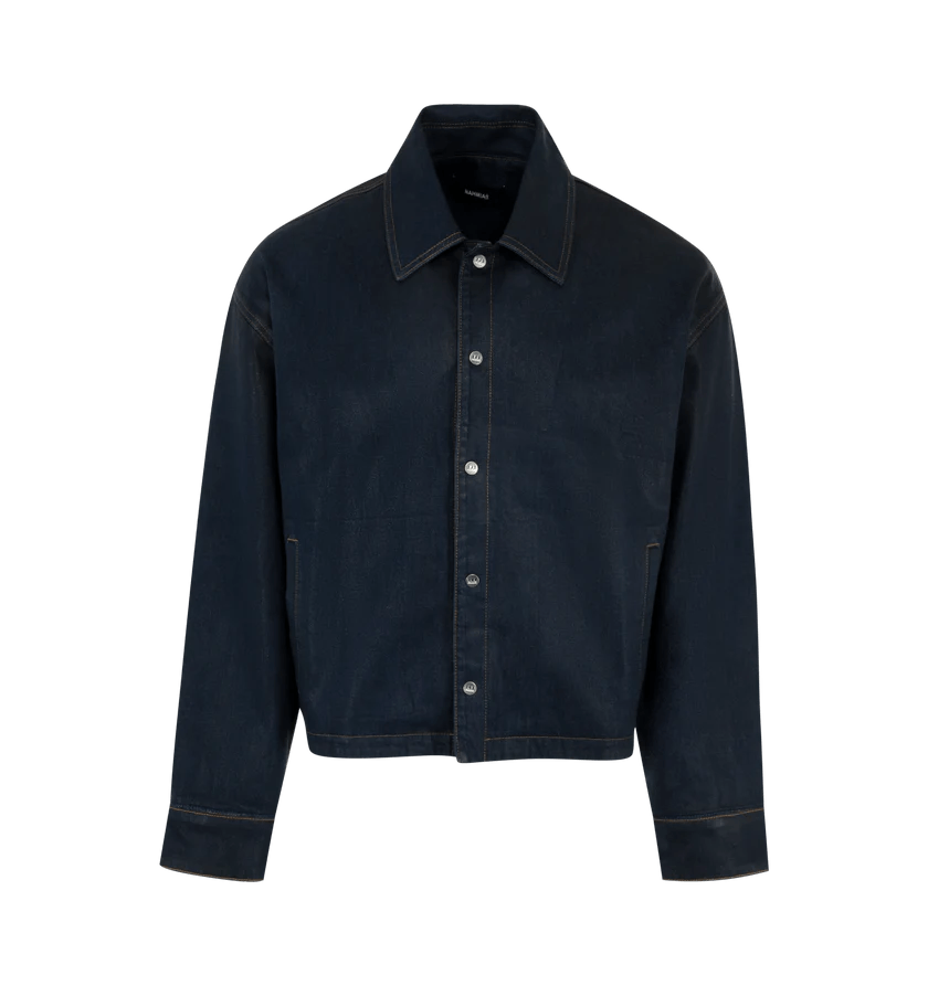 Nahmias o1h1sh11224 Waxed Denim Miracle Jacket in Light Wash Size US L / EU 52-54 / 3 - 3 Thumbnail