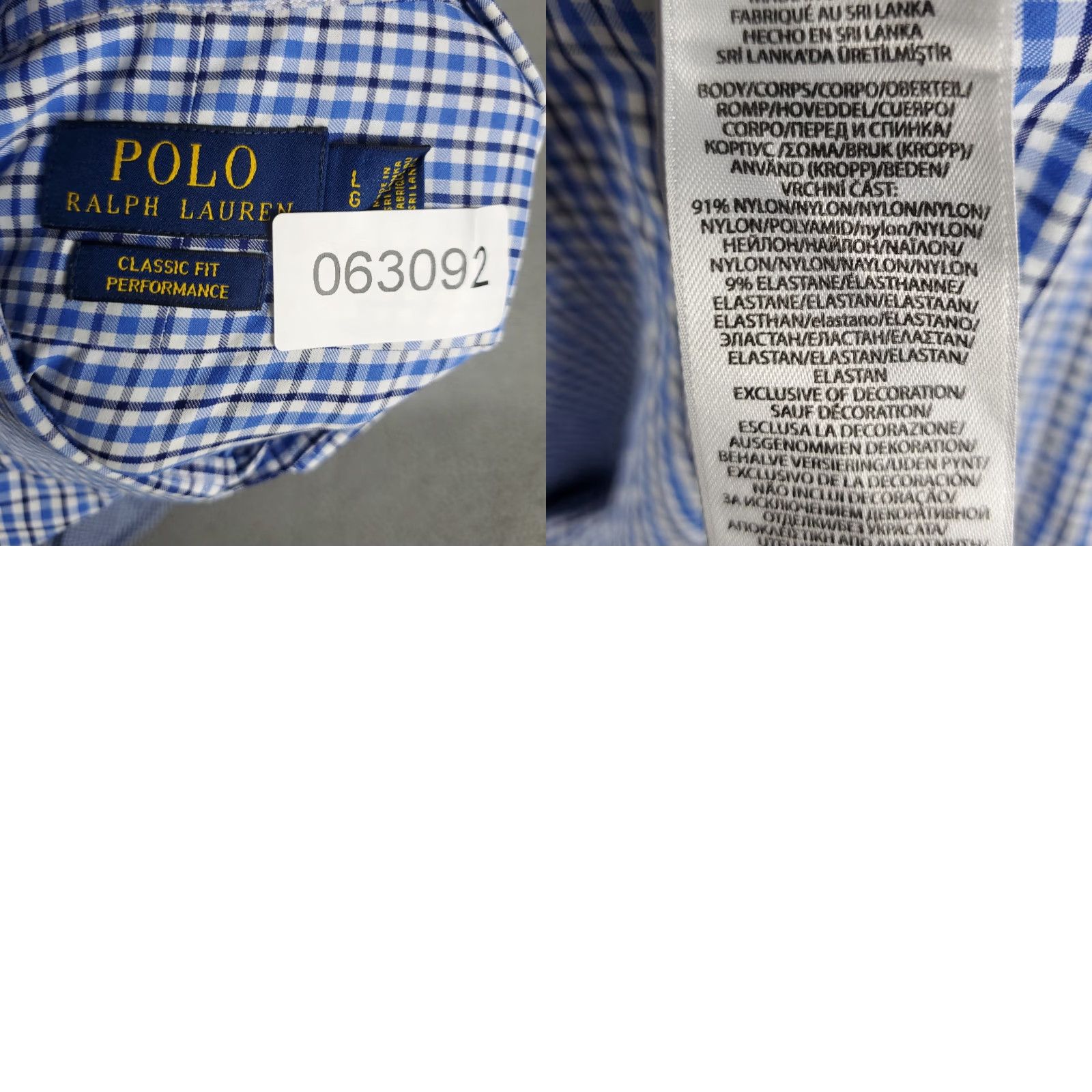 Ralph Lauren Ralph Lauren Shirt Mens Large Blue Plaid Nylon Button-Up Long Sleeve Size US L / EU 52-54 / 3 - 8 Thumbnail