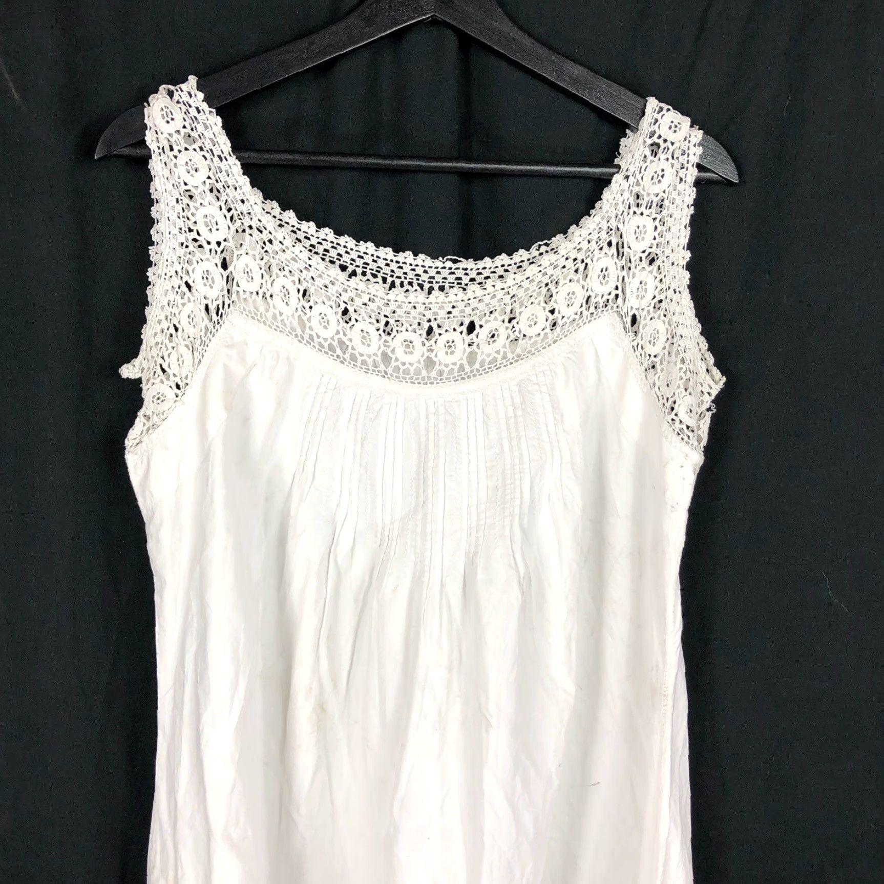 Vintage VINTAGE 1900 French Ladies Lace Nightgown Undergarment Linen Chest 19 inches Ladies Nightgown Womens 1900s Size ONE SIZE - 2 Thumbnail