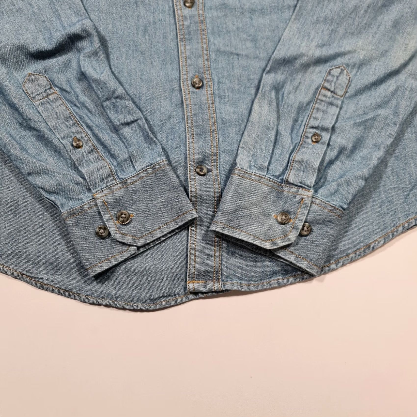 Izod IZOD Denim Shirt Blue Medium Long Sleeve Slim Fit Button Up Mens Size US M / EU 48-50 / 2 - 5 Thumbnail