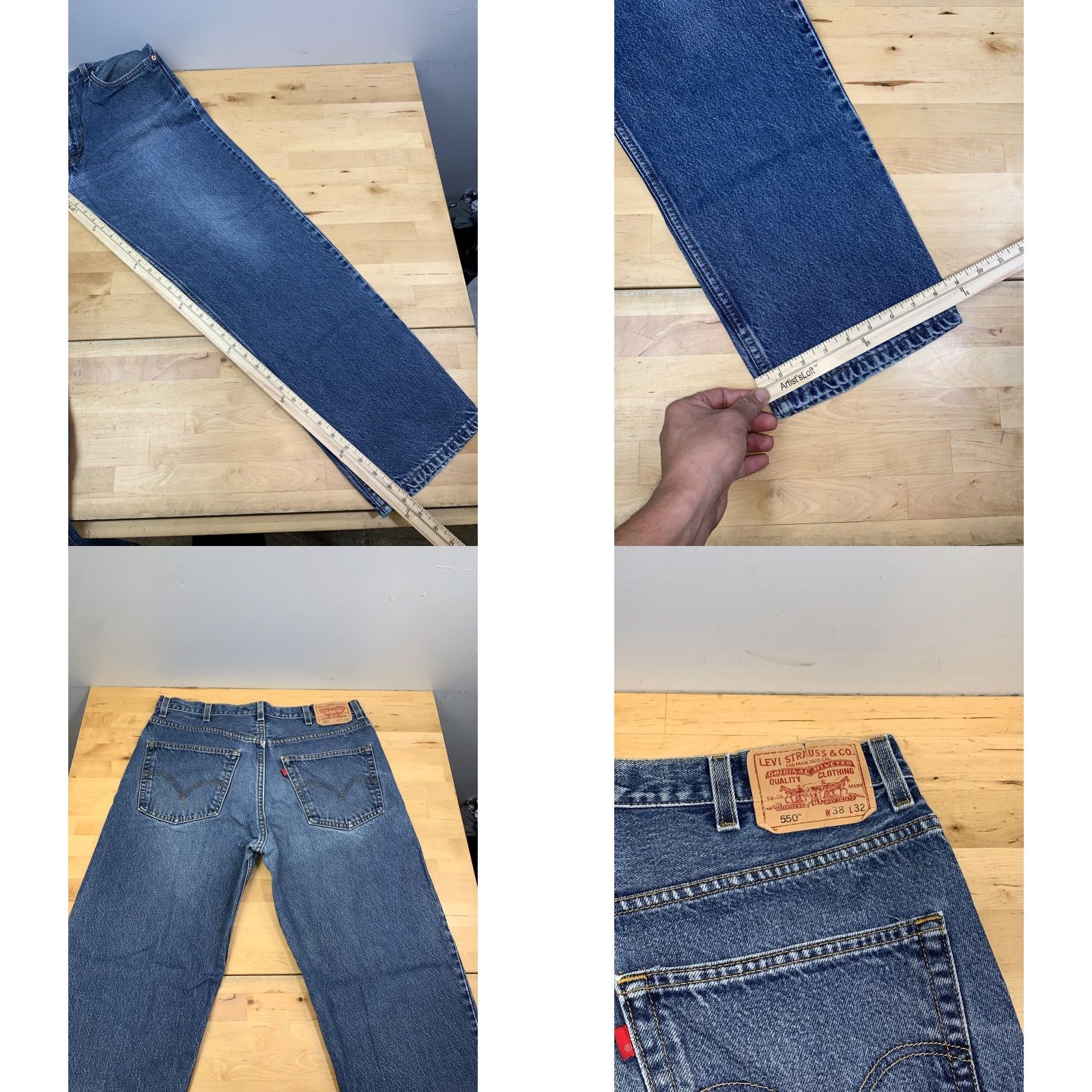 Levi's Levis 550 Relaxed Fit Denim Jeans Mens 38x32 Blue Casual Straight 12509 Size US 38 / EU 54 - 8 Thumbnail