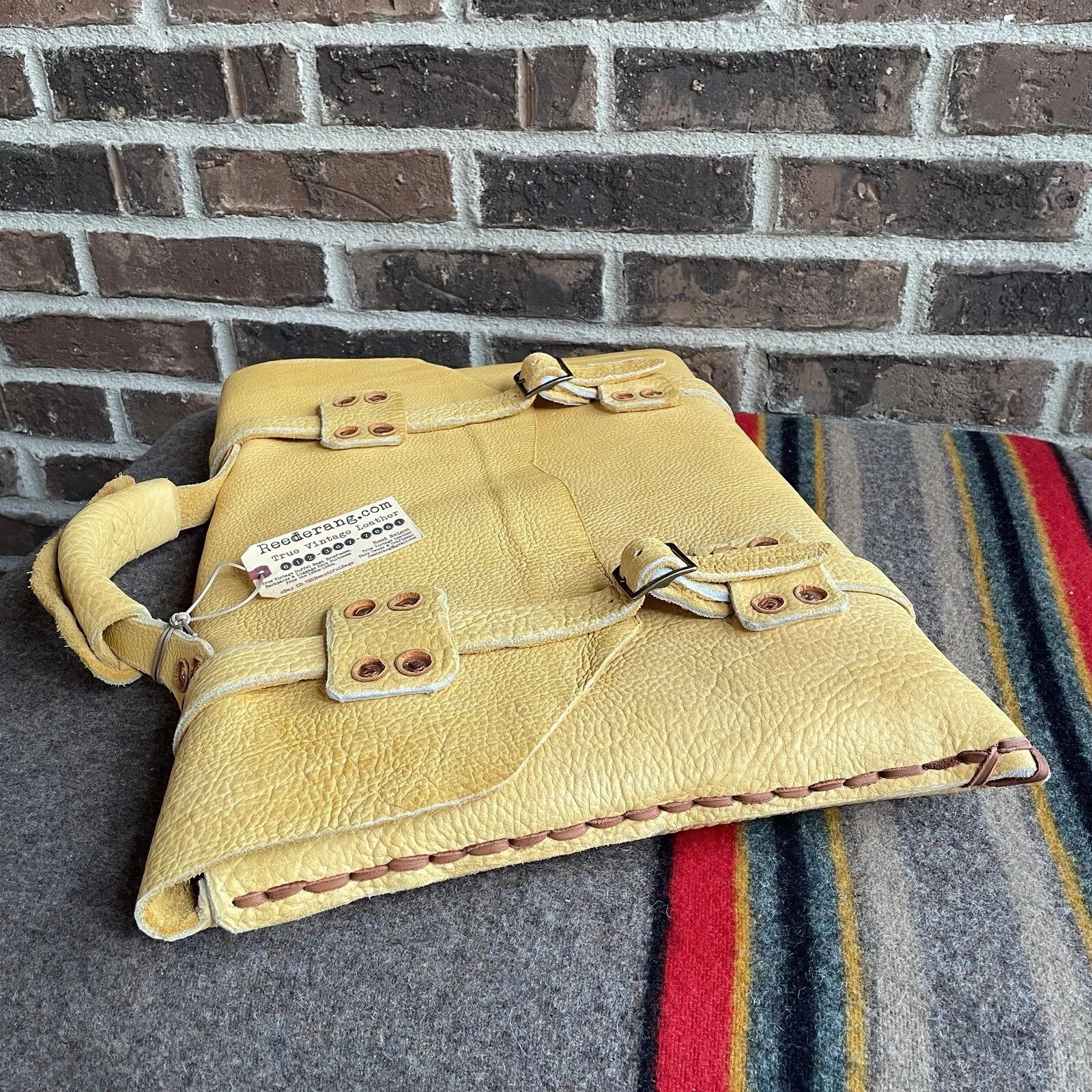 Handmade REEDERANG VINTAGE MOOSE LEATHER MACBOOK BRIEFCASE BAG R$3498 Size ONE SIZE - 2 Thumbnail