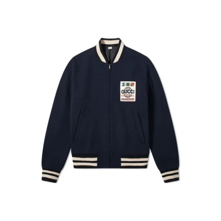 Gucci Gucci Logo Wool Zip Pilot Jacket Men Size US L / EU 52-54 / 3 - 1 Thumbnail