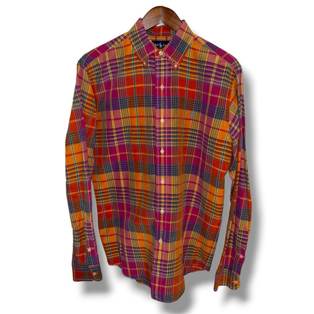 Polo Ralph Lauren Polo Ralph Lauren Orange & Pink Linen & Silk Madras Button D Size US M / EU 48-50 / 2 - 1 Thumbnail