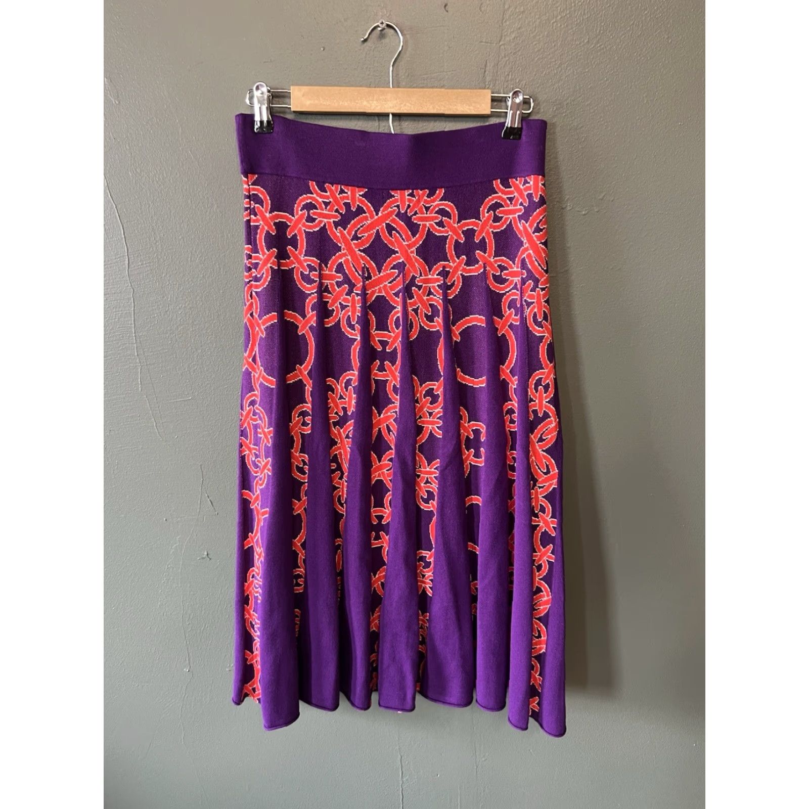 Avenue 7th Avenue Womens Purple Geometric Pattern Knit Sweatshirt And Skirt Size Medium Size M / US 6-8 / IT 42-44 - 5 Thumbnail