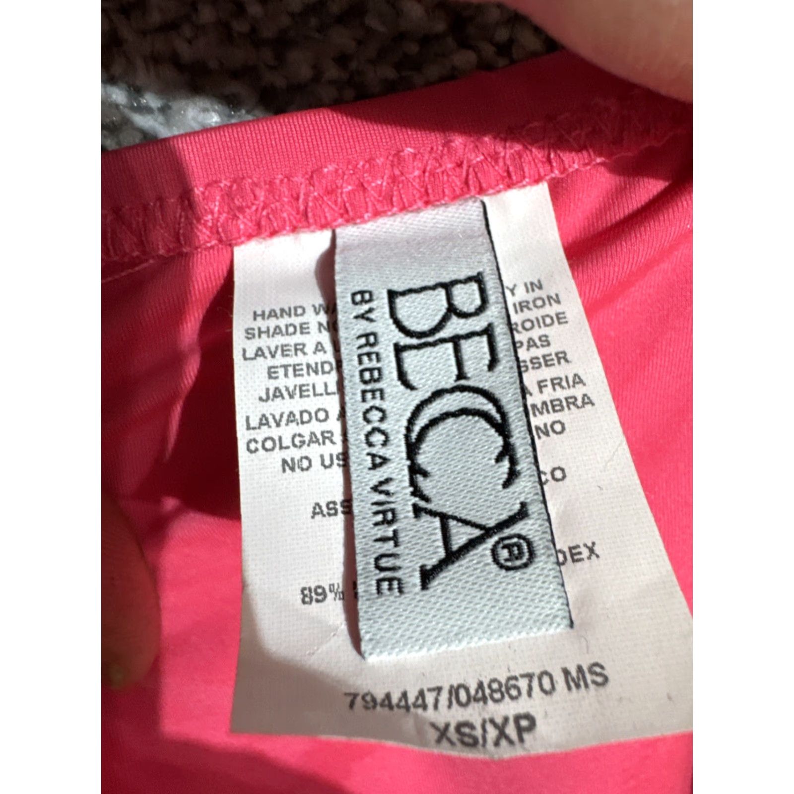 Vintage BECCA Bikini Bottom Womens XS Coquette Chic Beachy Swimwear Y2K Style Hot Pink Size 26" / US 2 / IT 38 - 7 Thumbnail