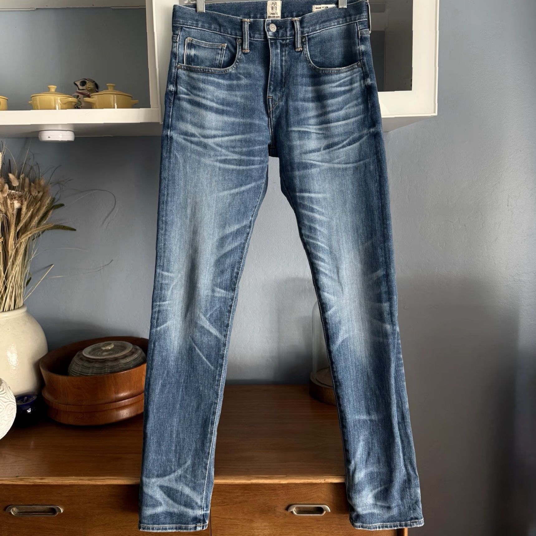 KATO HIROSHI KATO The Scissors Slim Tapered Stretch Selvedge Denim Jeans Sz 30 Slim Fit Mens 30 Blue Denim 4-way Stretch Zipper Fly Inseam 33 Vintage: No Size US 30 / EU 46 - 4 Thumbnail