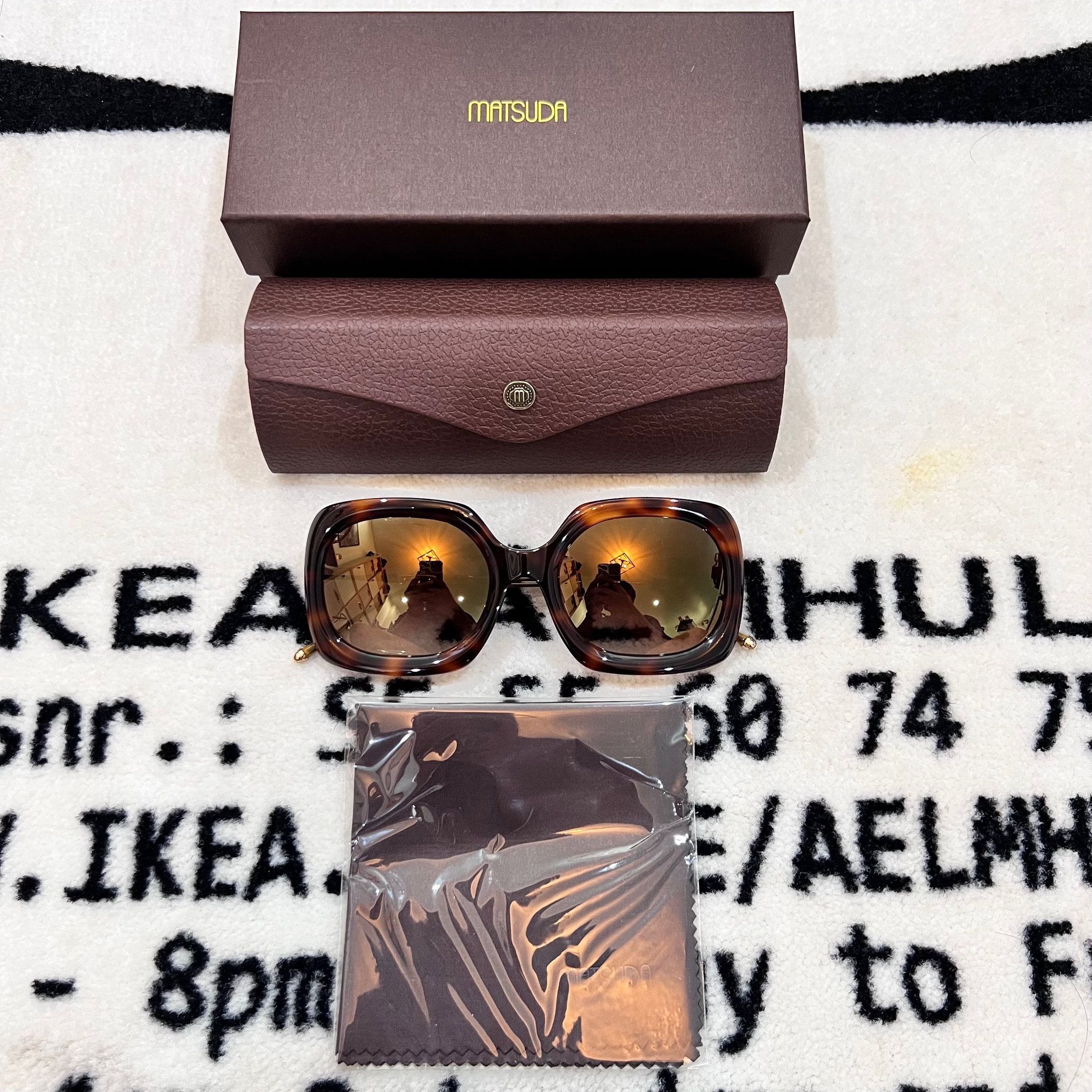 Matsuda Matsuda M2035 5-Barrel Riveted Hinge Sunglasses BROWN GOLD Size ONE SIZE - 1 Thumbnail