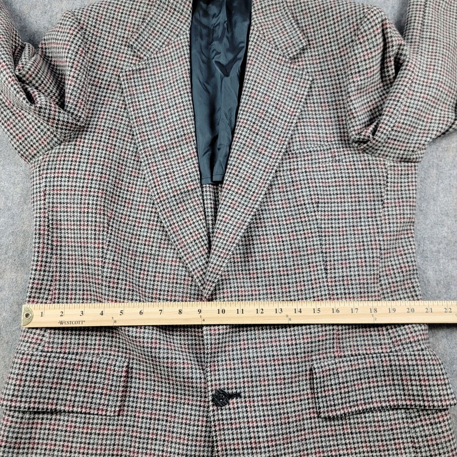 Hart Schaffner Marx Hart Schaffner & Marx Houndstooth Wool Blazer Sport Coat Size 40L - 8 Thumbnail