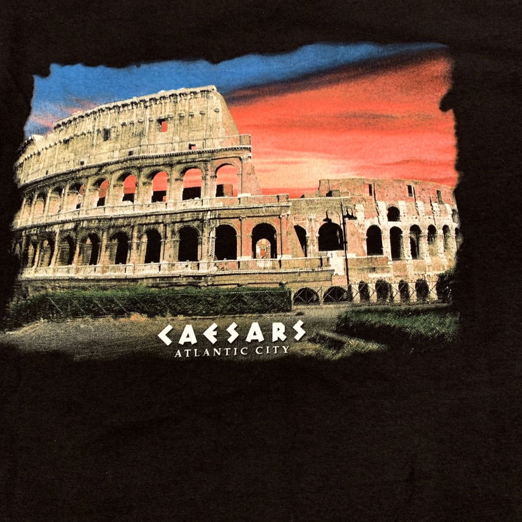 Vintage Caesars T-Shirt Atlantic City Colosseum Caesars Casino Black Large L Men Regular Short Sleeve Crew Neck Graphic Tee Size US L / EU 52-54 / 3 - 5 Thumbnail