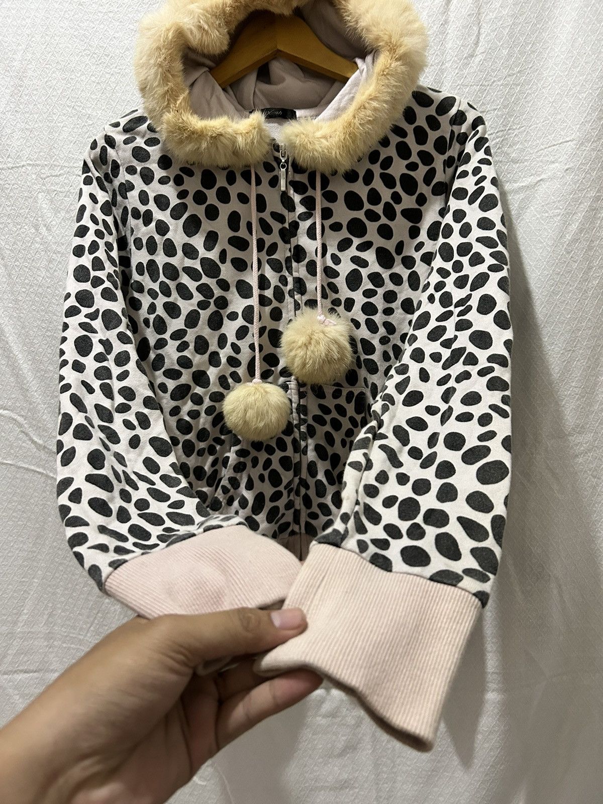 Japanese Brand Fur Zip Up Hoodie Dosch Polkadot lgb ifsixwasnine Size US L / EU 52-54 / 3 - 7 Thumbnail
