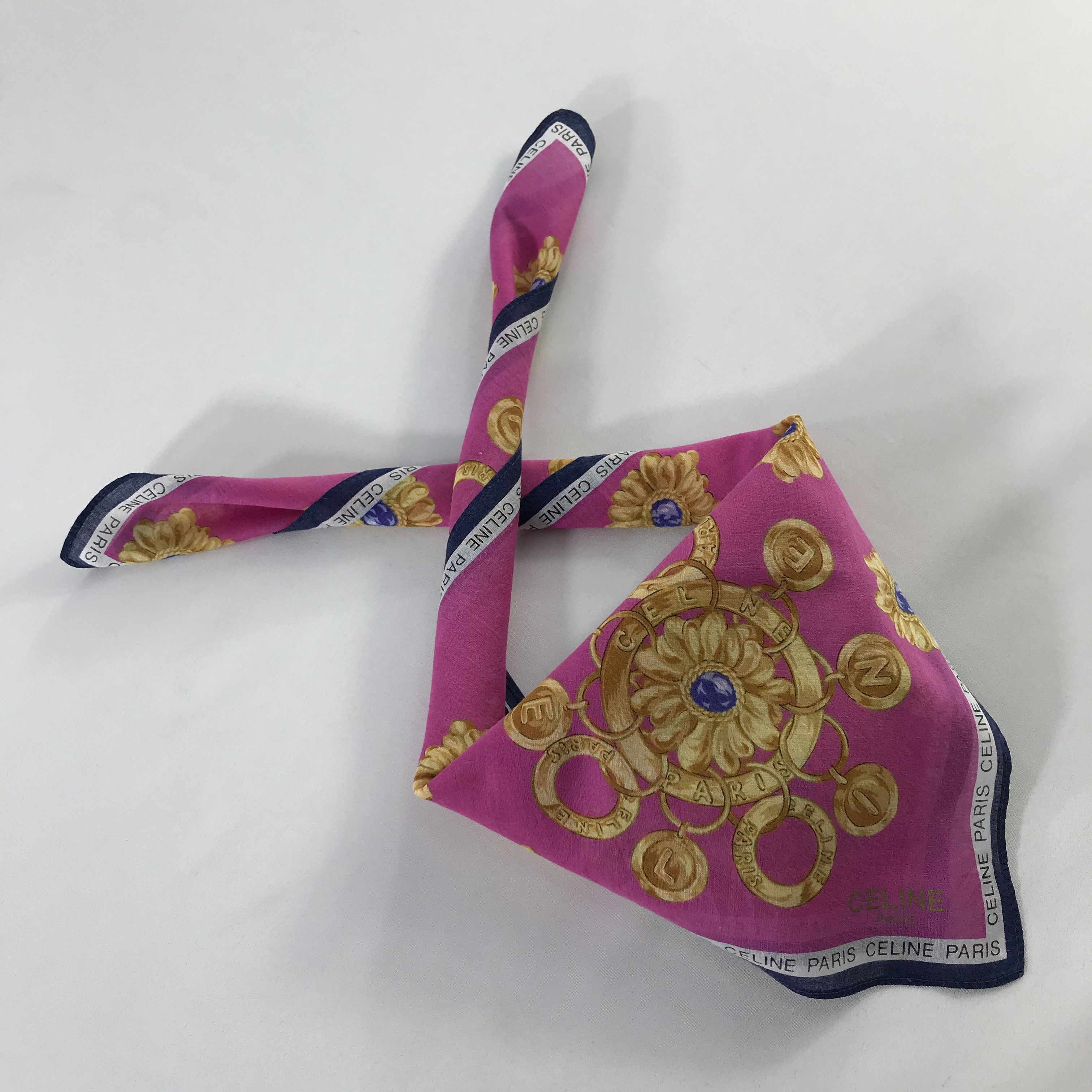 Celine × Vintage Celine Bandana / Handkerchief / Neckerchief - S577 Size ONE SIZE - 4 Thumbnail