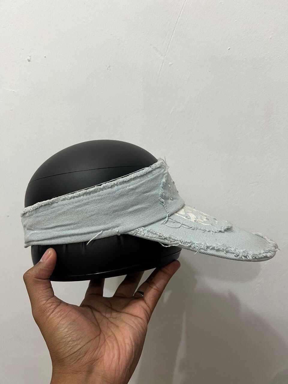 Japanese Brand Distressed Skull Frayed Visor Hat Size ONE SIZE - 5 Thumbnail