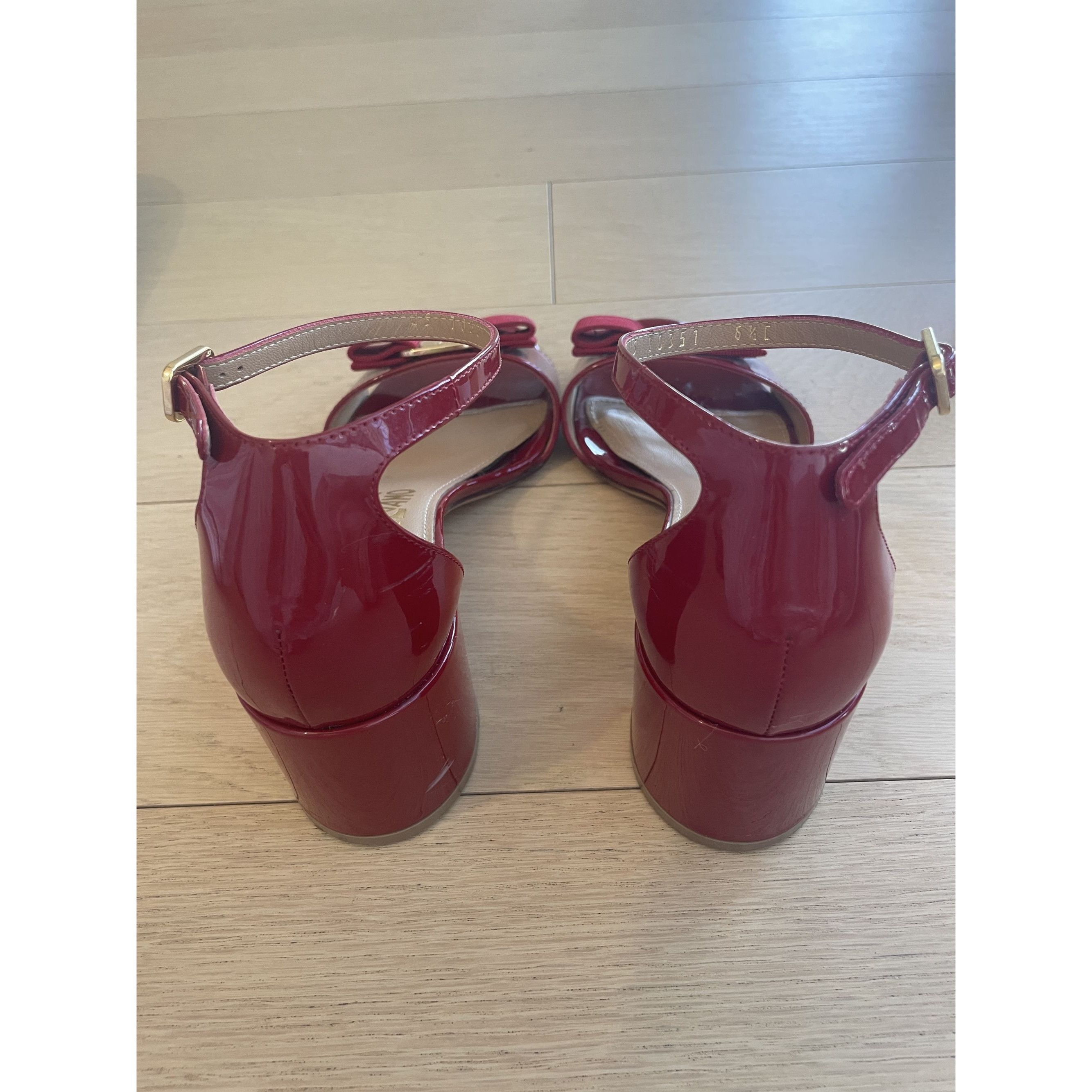 Salvatore Ferragamo Salvatore Ferragamo Red Patent Leather Heeled Sandals Womens Size US 6.5 / IT 36.5 - 3 Thumbnail