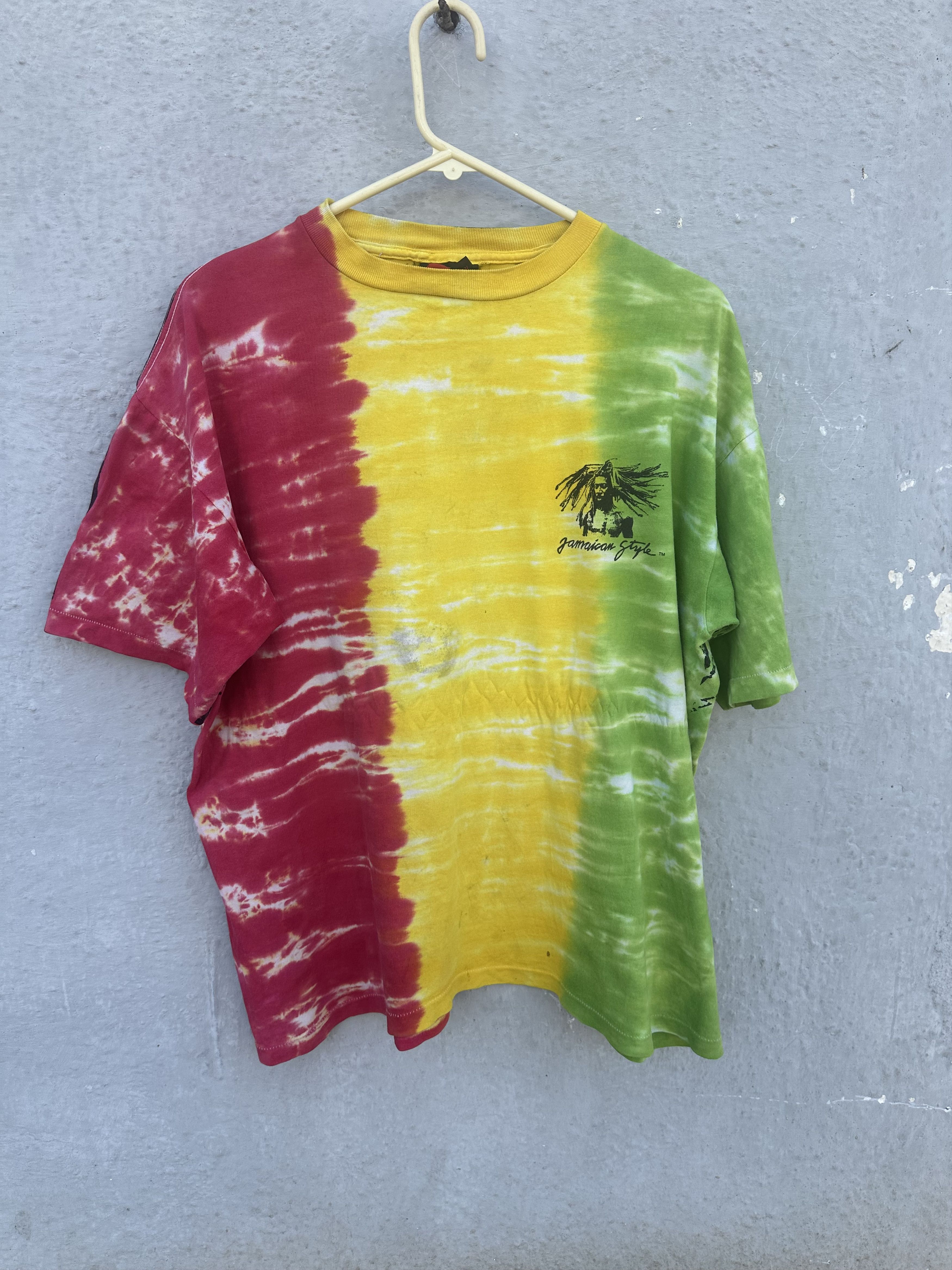 Bob Marley Vintage 90s Jamaican Style Tie-Dye Rasta Tee Size US XL / EU 56 / 4 - 4 Thumbnail