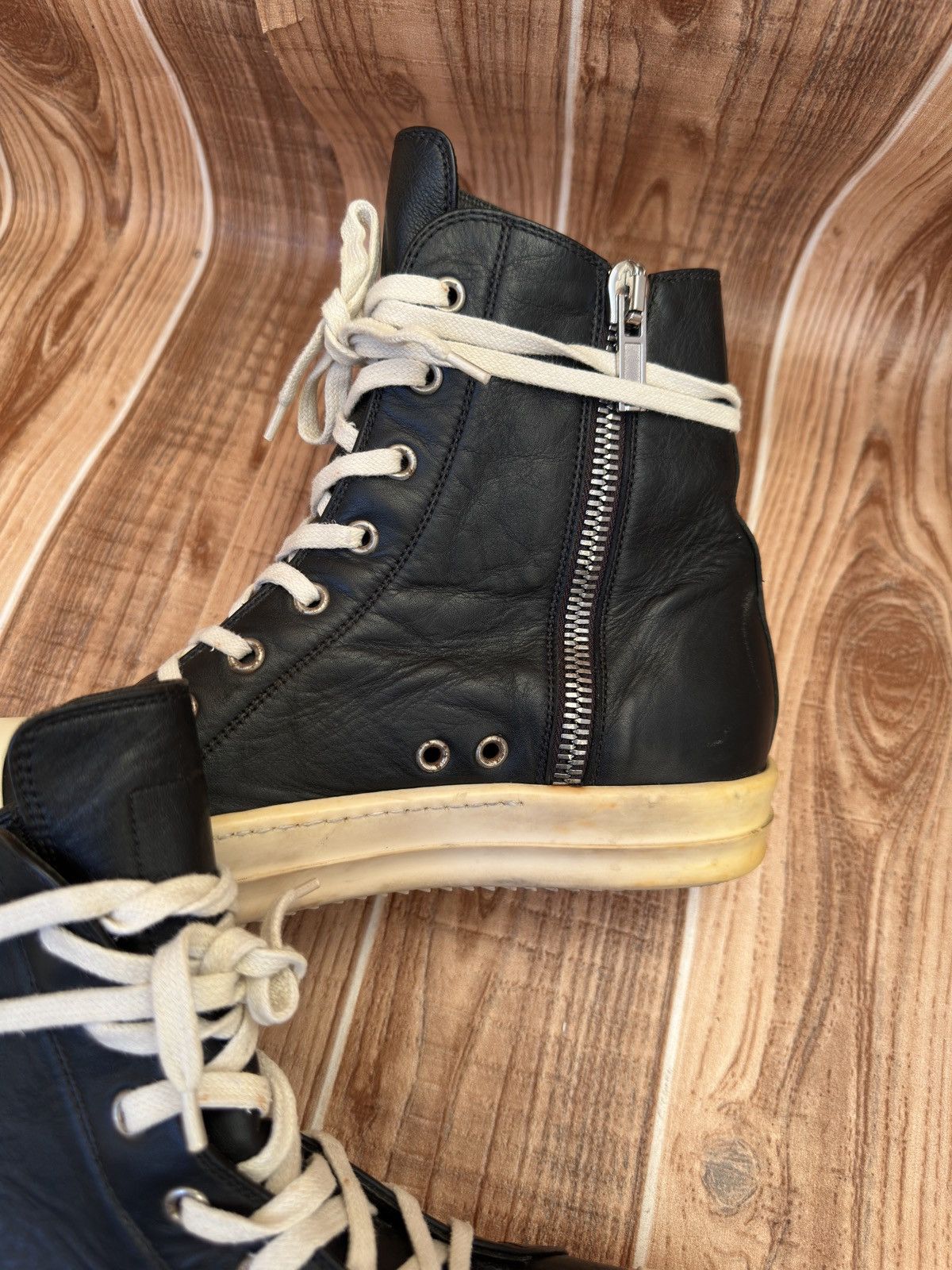 Rick Owens W16 Mainline Rick Owens Black Milk Hightop Sneaks Size US 8 / EU 41 - 24 Thumbnail