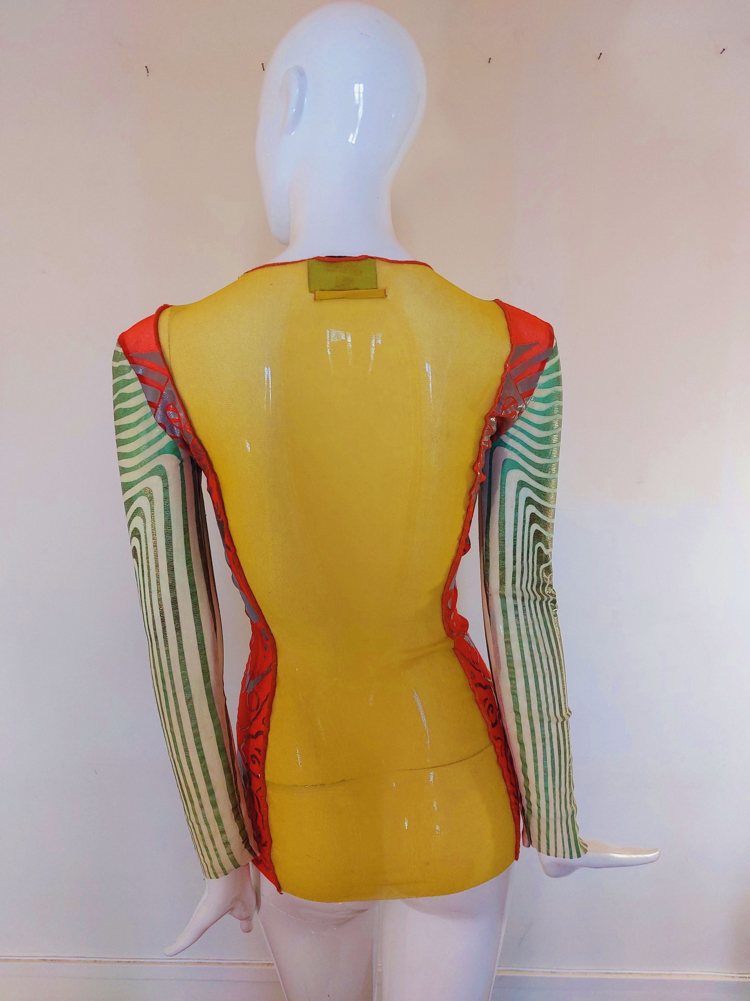 Jean Paul Gaultier Jean Paul Gaultier Metal Runway Mesh Cyberbaba Maori Top Size US S / EU 44-46 / 1 - 2 Thumbnail