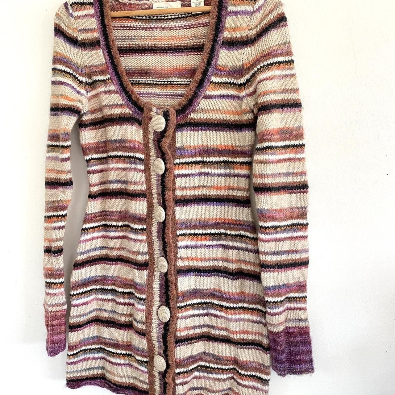 Anthropologie ANTHROPOLOGIE CREAM MULTICOLOR STRIPED SWEATER DRESS XS Size XS / US 0-2 / IT 36-38 - 4 Thumbnail