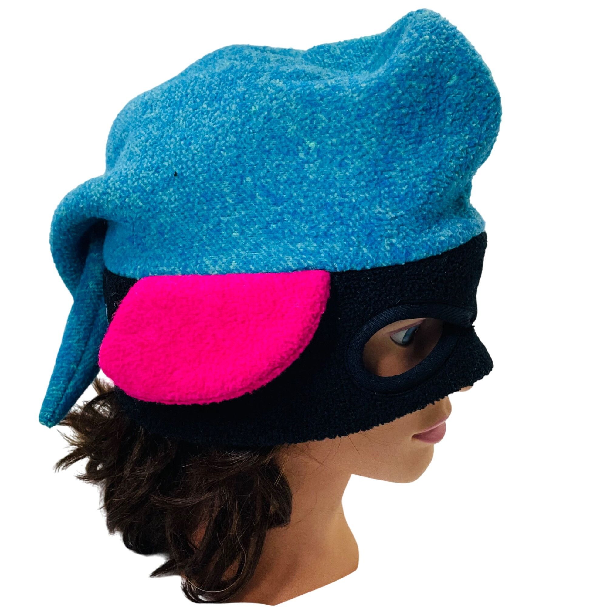 Vintage Bula Whimsical Whale Fish Mask Hat For Kids & Adults In Teal Size ONE SIZE - 10 Thumbnail
