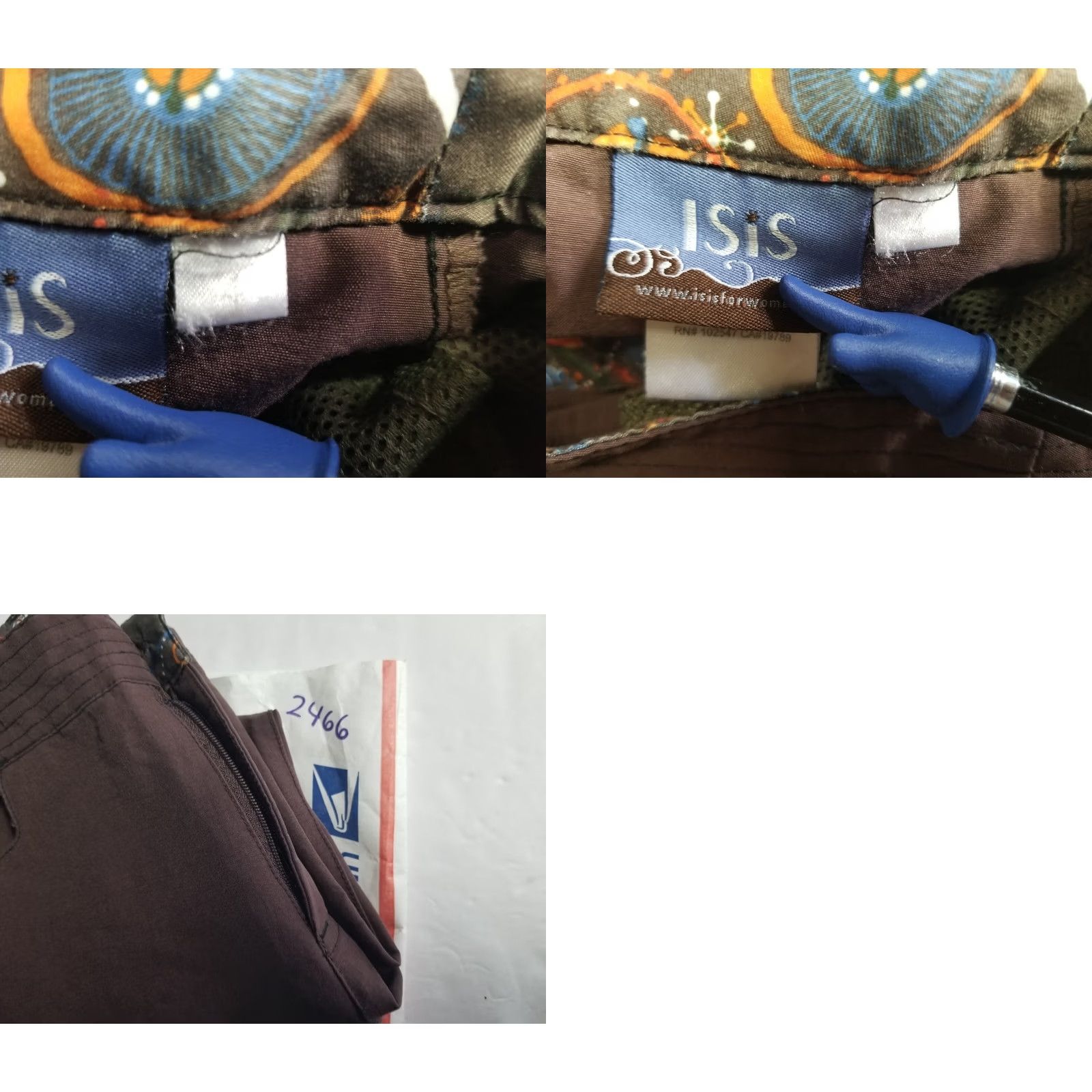 Vintage Isis Pants Women Burgundy Casual Nylon 6 pockets Size 4 World Travel Hiking Outdoors Pocket Womens Size 4 Size 27" / US 4 / IT 40 - 8 Thumbnail