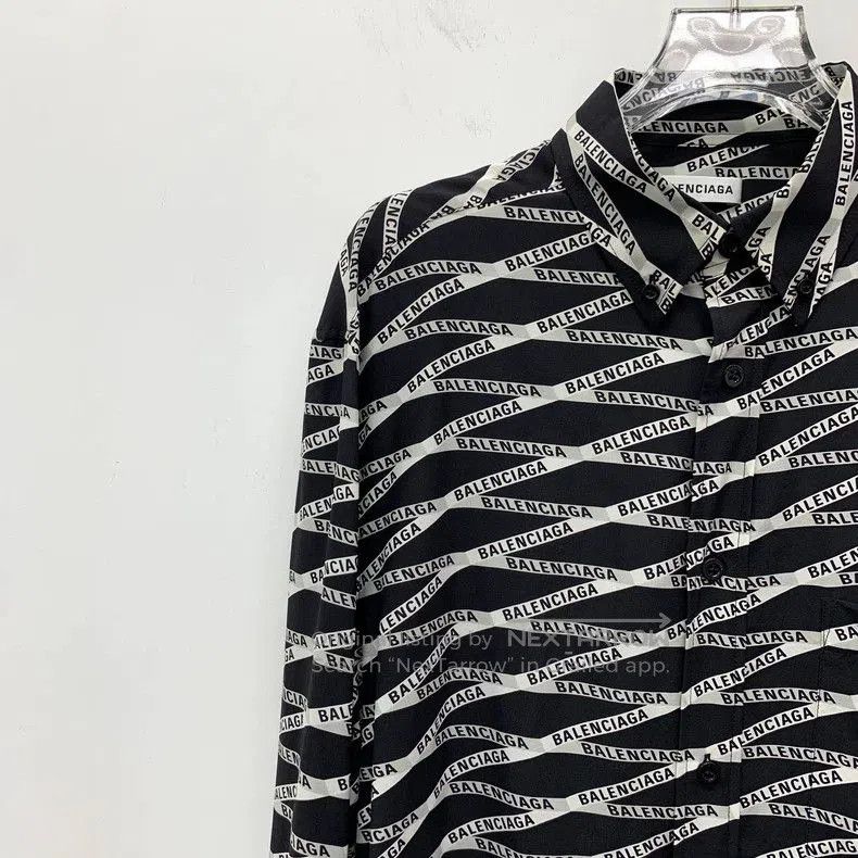 Balenciaga Balenciaga Black Logo Silk Long Sleeve Shirt. Size US XXS / EU 40 - 3 Thumbnail
