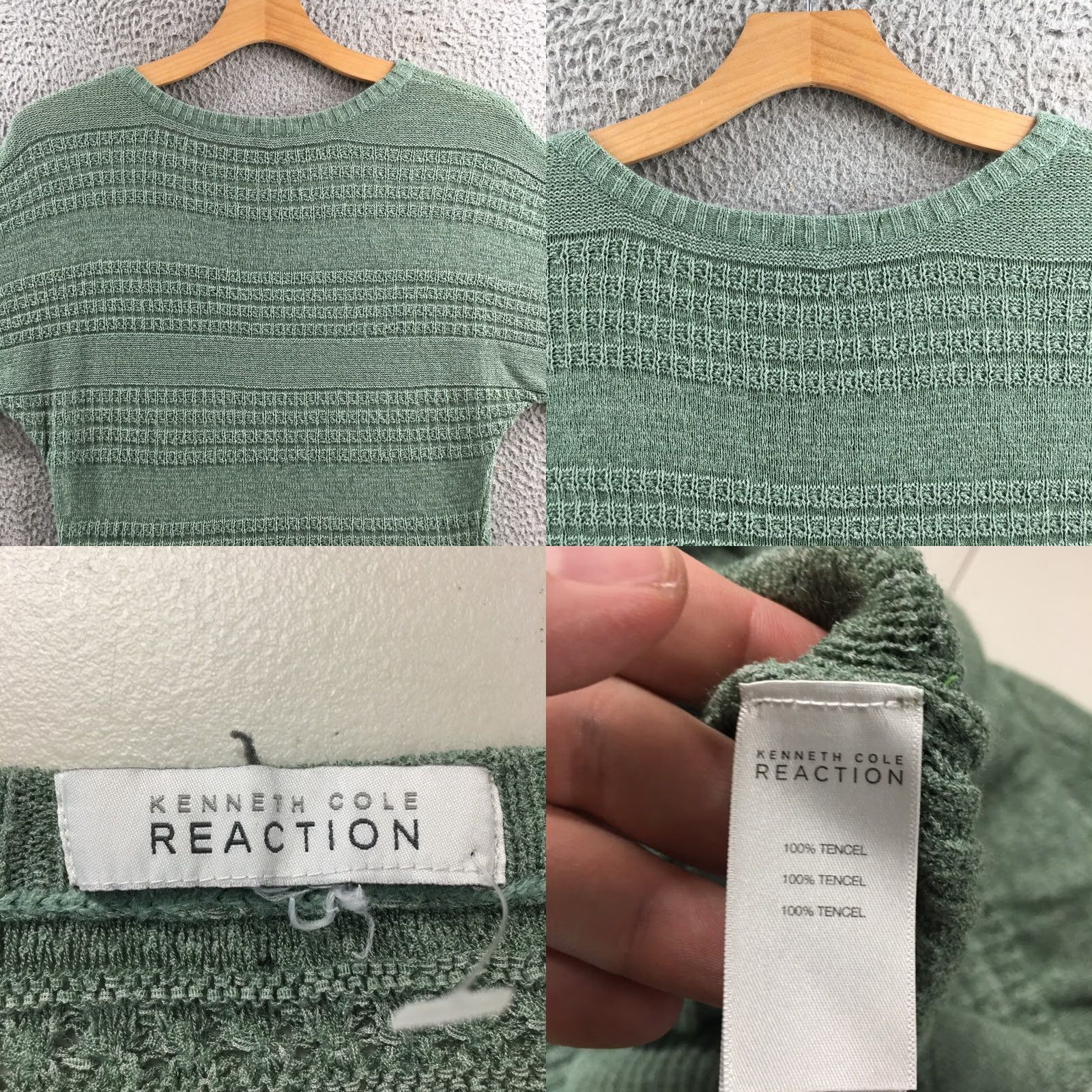 Kenneth Cole Kenneth Cole Reaction Sweater 38 Green Short Sleeve Knit Tencel Pullover Women Size XS / US 0-2 / IT 36-38 - 8 Thumbnail