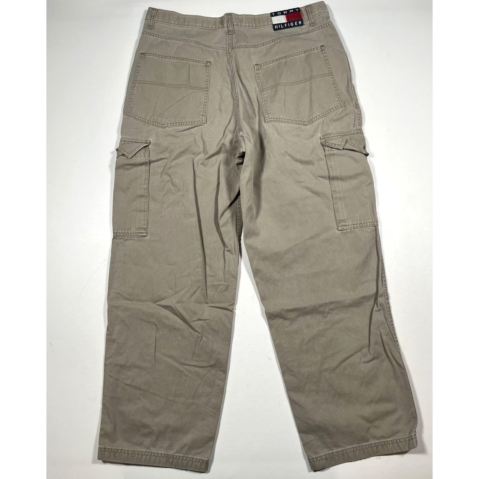 Tommy Hilfiger VINTAGE Tommy Hilfiger Pants Mens 38x32 Khaki Cargo Pockets Tommy Jeans Pants Size US 38 / EU 54 - 2 Thumbnail