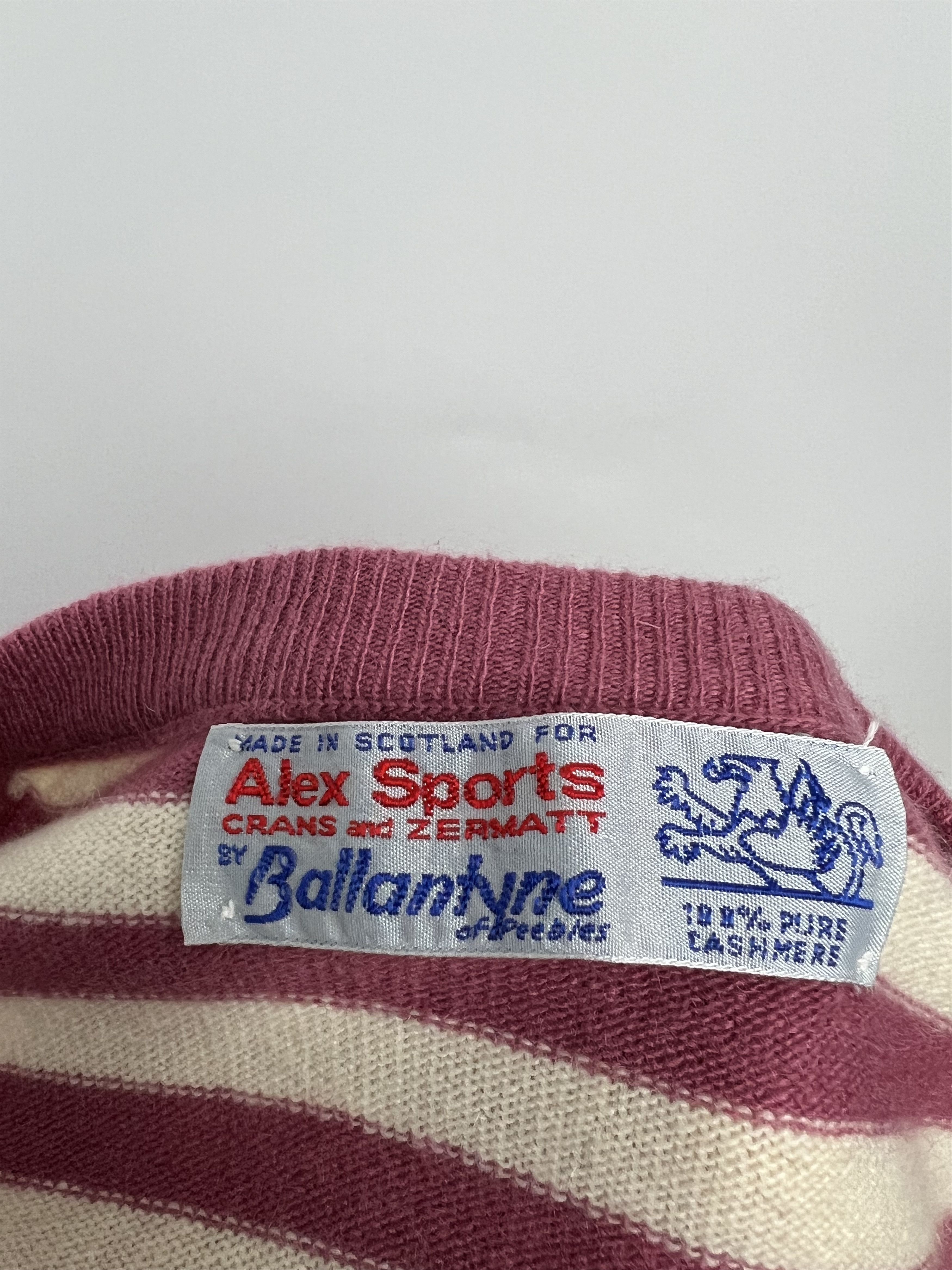 Ballantyne Ballantyne Vintage 100% Pure Cashmere Striped Cardigan Size S / US 4 / IT 40 - 10 Thumbnail