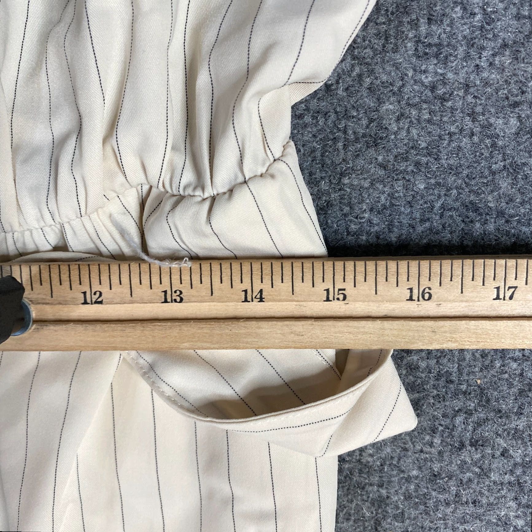 Vintage Mello Day Romper Womens L Beige Striped Button Front Pockets Belted NEW Size 36" / US 14 / IT 50 - 6 Thumbnail