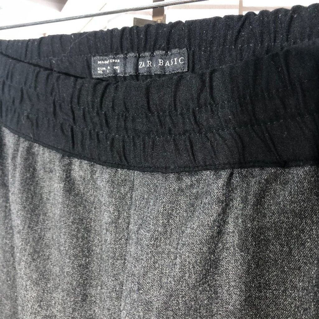 Zara ZARA cuffed hem relaxed career pants elastic waist XL gray Size 38" / US 16 / IT 52 - 6 Thumbnail
