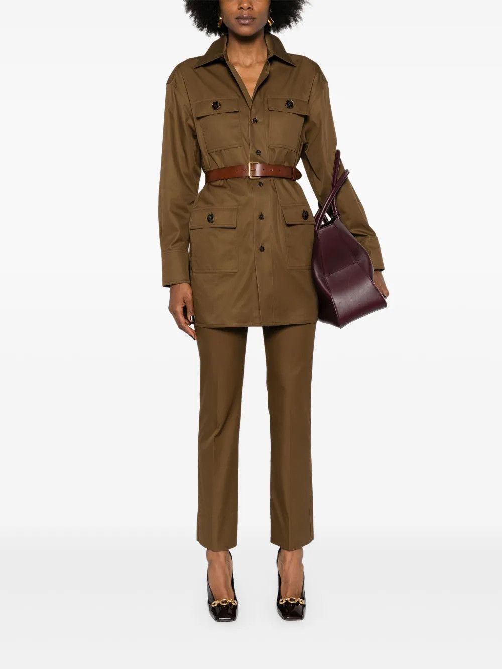 Saint Laurent Paris o1y0126 Belt Overcoat in Brown Size M / US 6-8 / IT 42-44 - 5 Thumbnail