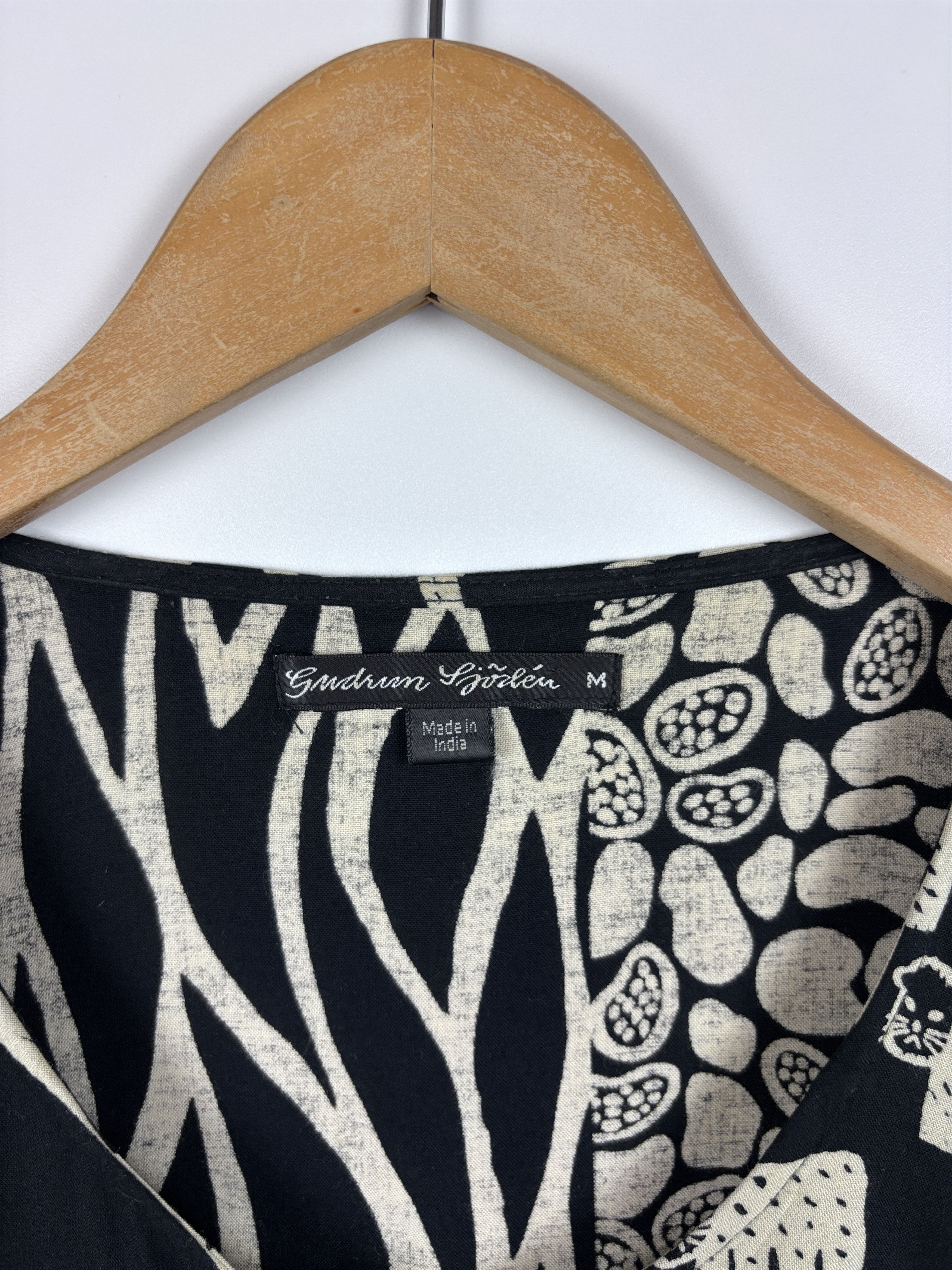 Gudrun Sjoden Gudrun Sjoden Animal Print Button Shirt Tunic Black Beige M Size M / US 6-8 / IT 42-44 - 6 Thumbnail