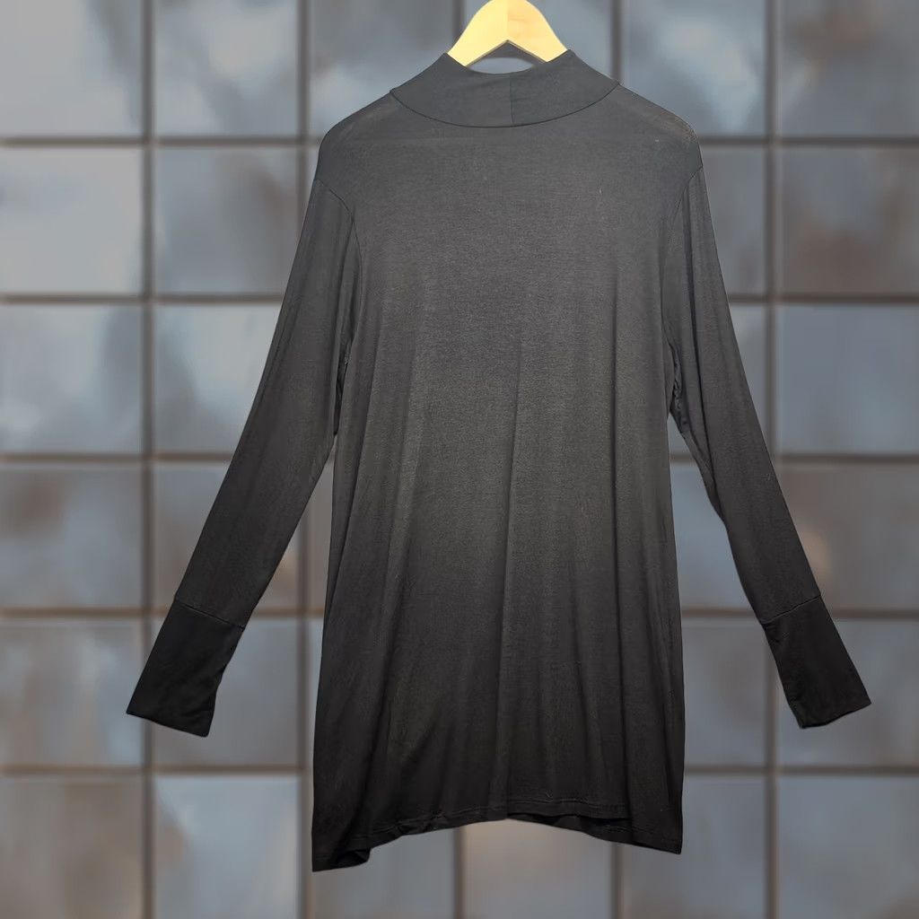 Vintage Chicos Zenergy Tunic Top Womens L Black Long Sleeve Stretch Blouse Shirt Mens? Size L / US 10 / IT 46 - 1 Thumbnail