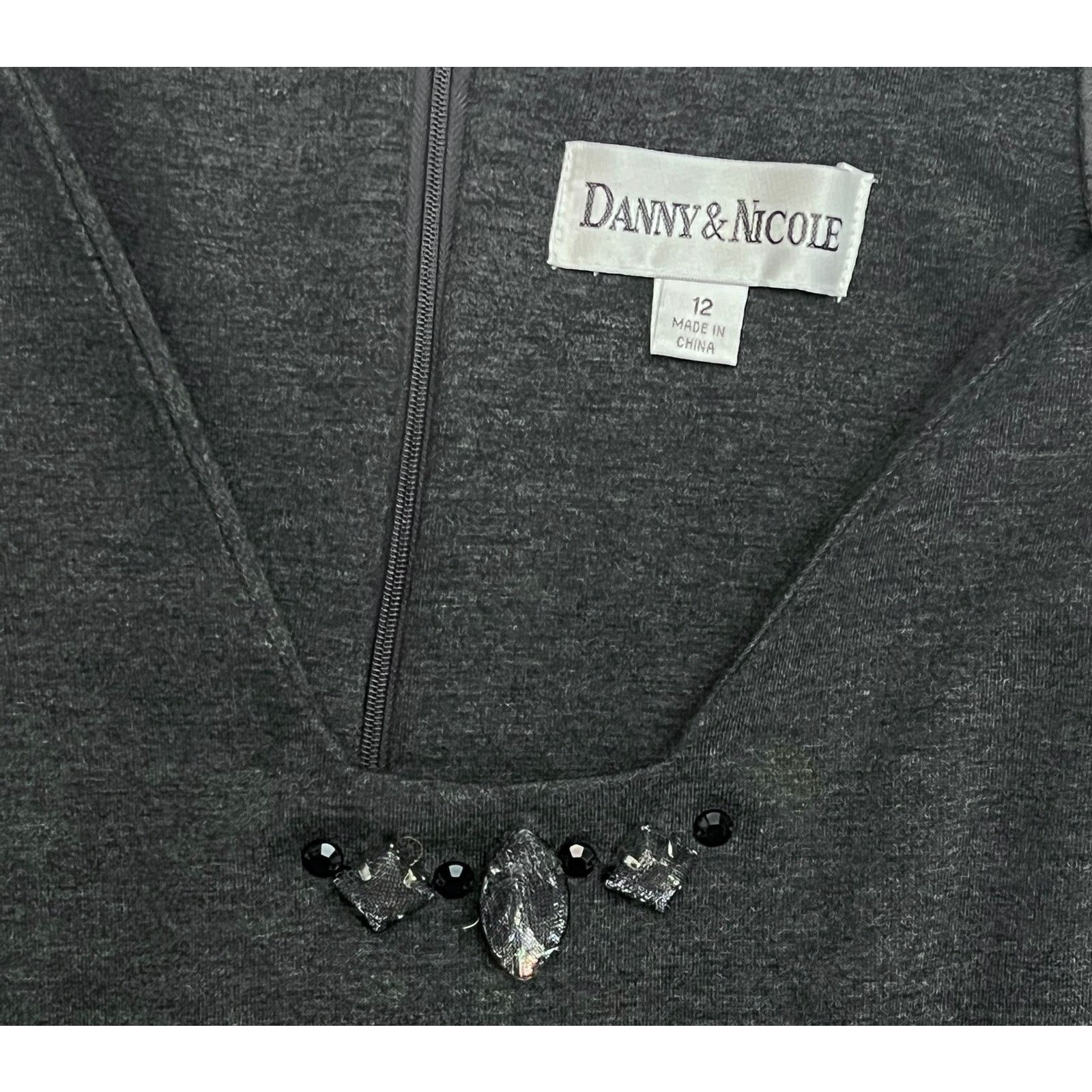 Other Danny & Nicole Charcoal Gray Peplum Dress - Size 12 Size XL / US 12-14 / IT 48-50 - 10 Thumbnail