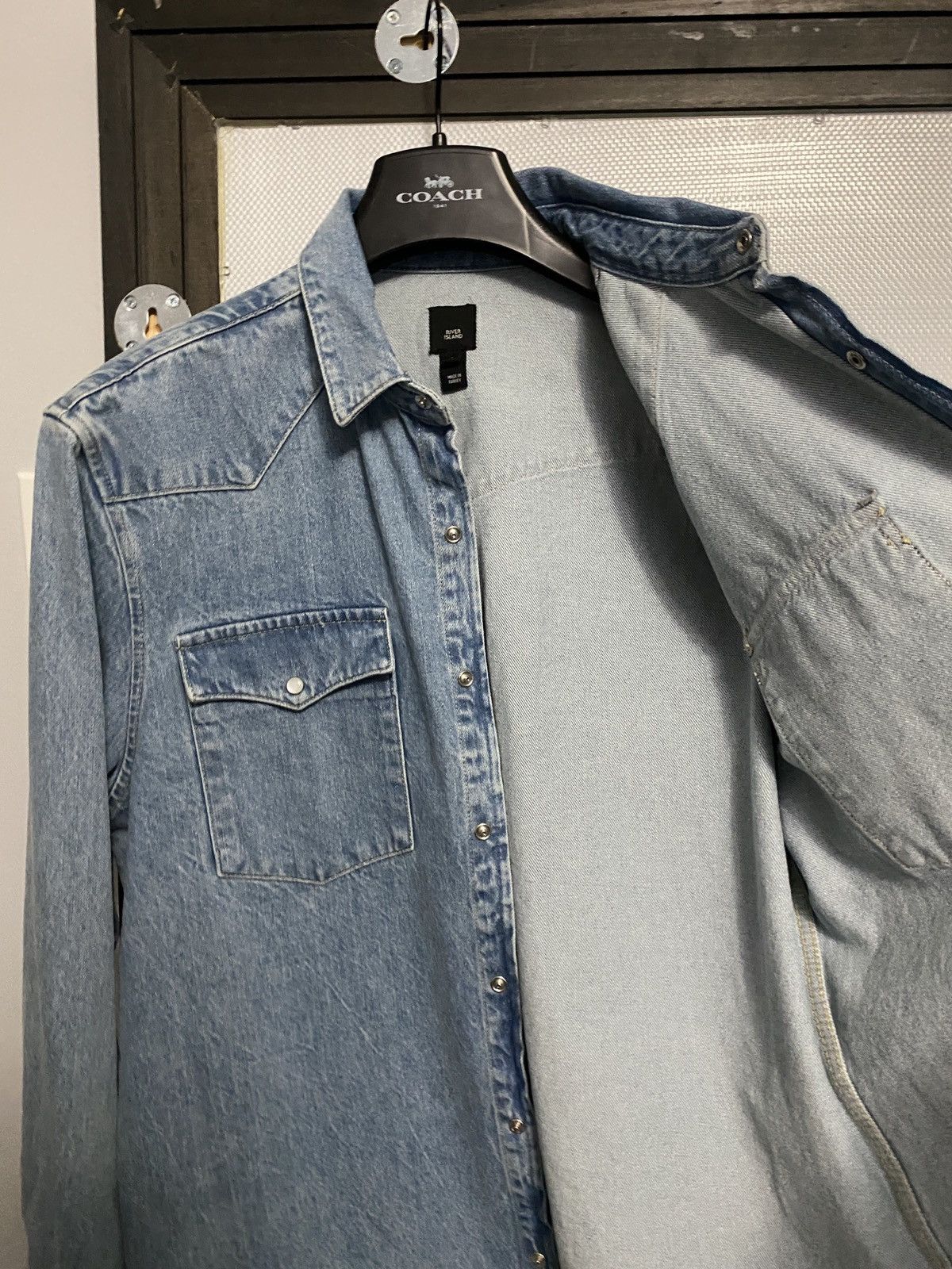 River Island Western Denim shirt Size US L / EU 52-54 / 3 - 4 Thumbnail